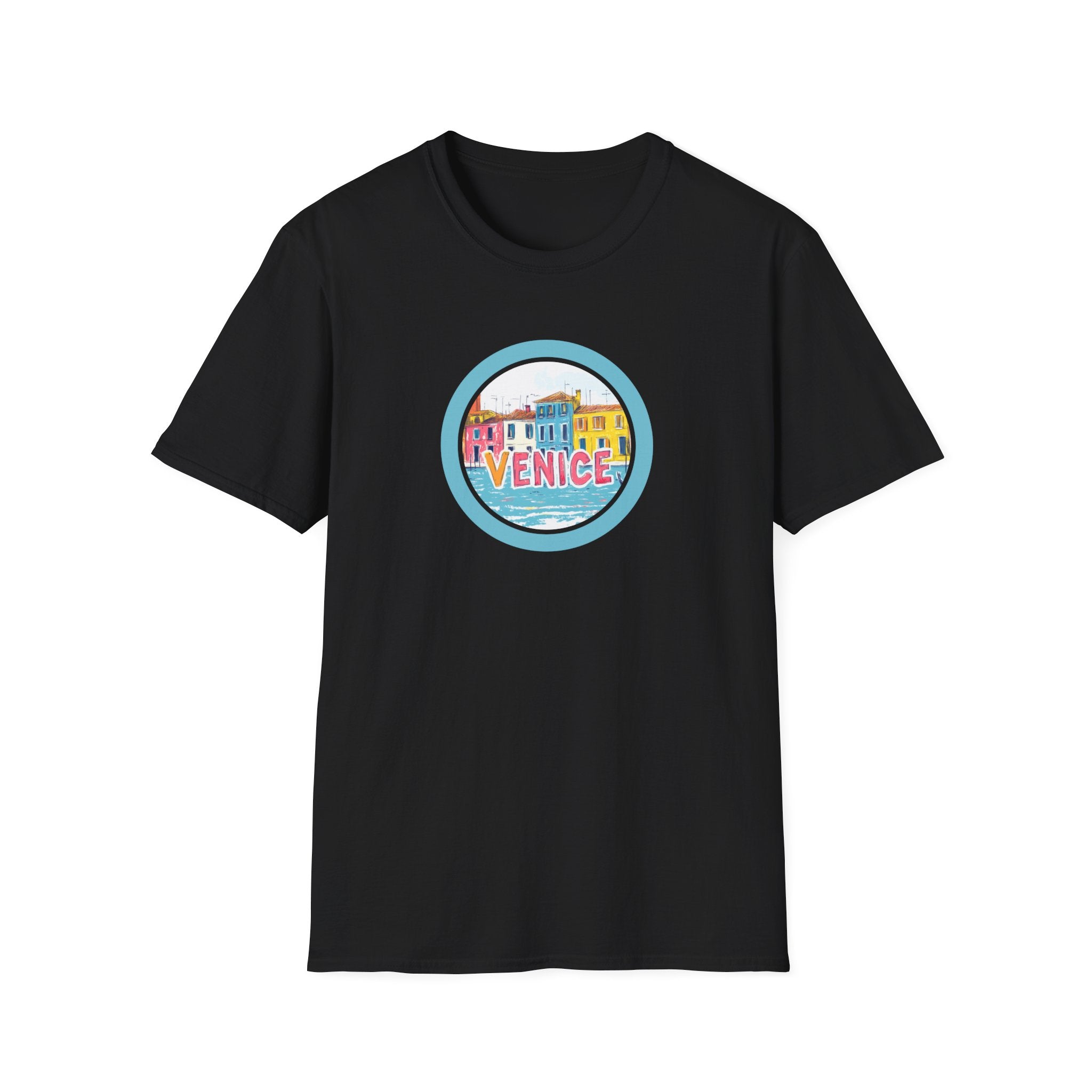 Colorful Venice Canal Illustration T-Shirt | Travel Souvenir