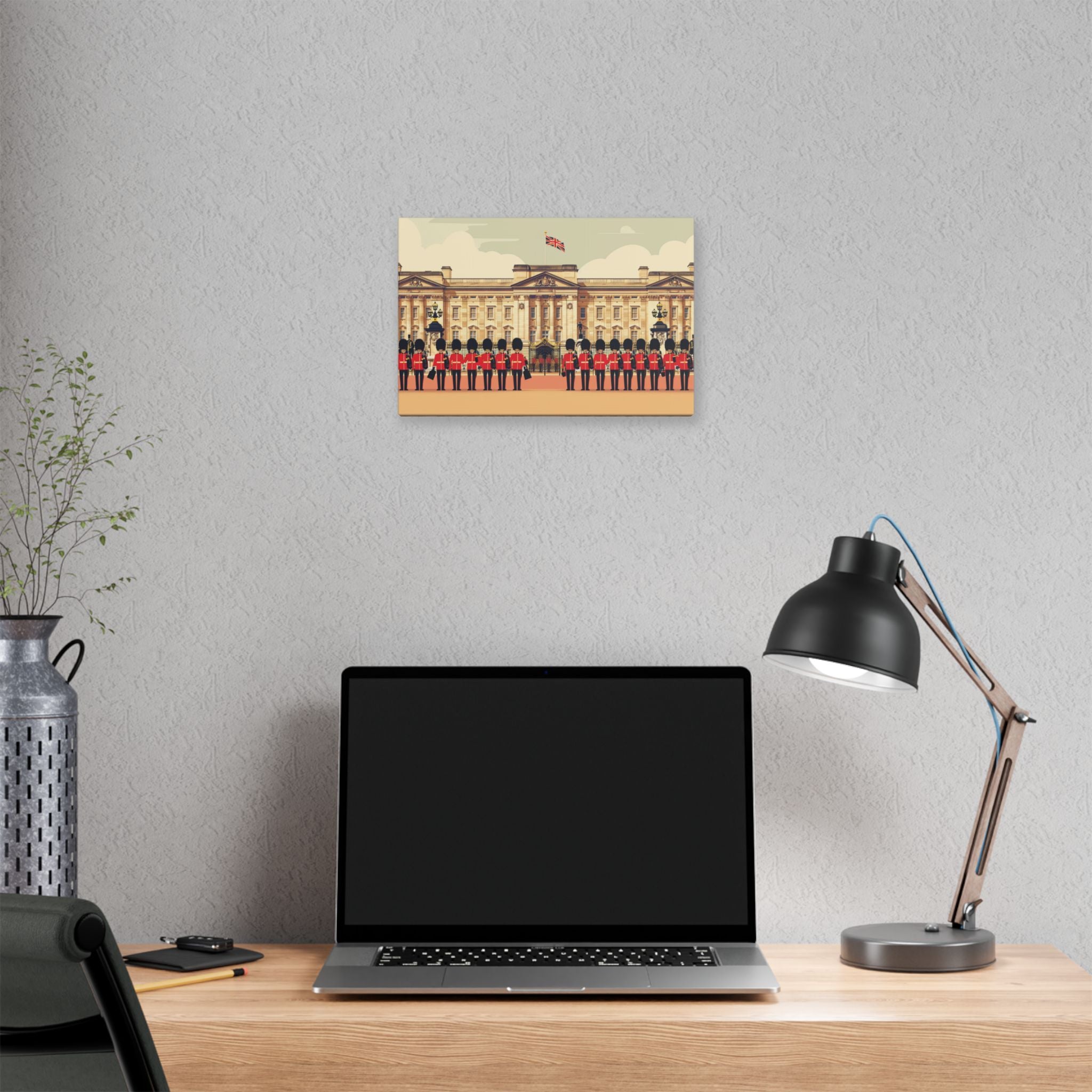 Buckingham Palace Guards Canvas Wall Art — British Royal Guard Illustration