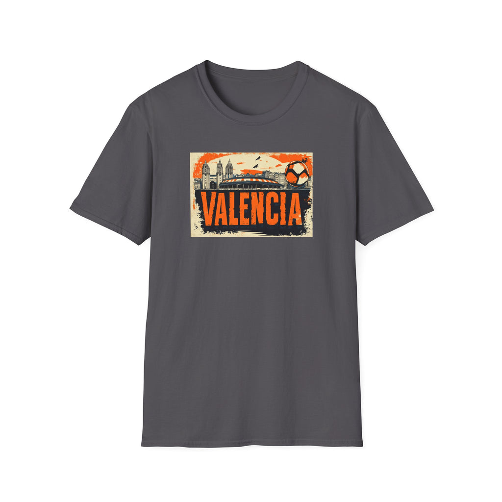 Valencia Vintage Soccer Graphic T-Shirt | City Skyline, Football Art