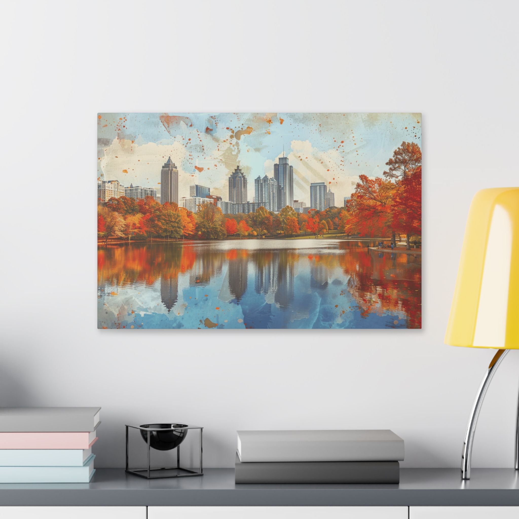 Atlanta Midtown Skyline - Piedmont Park - Autumn Cityscape Canvas – Fall Skyline Wall Art