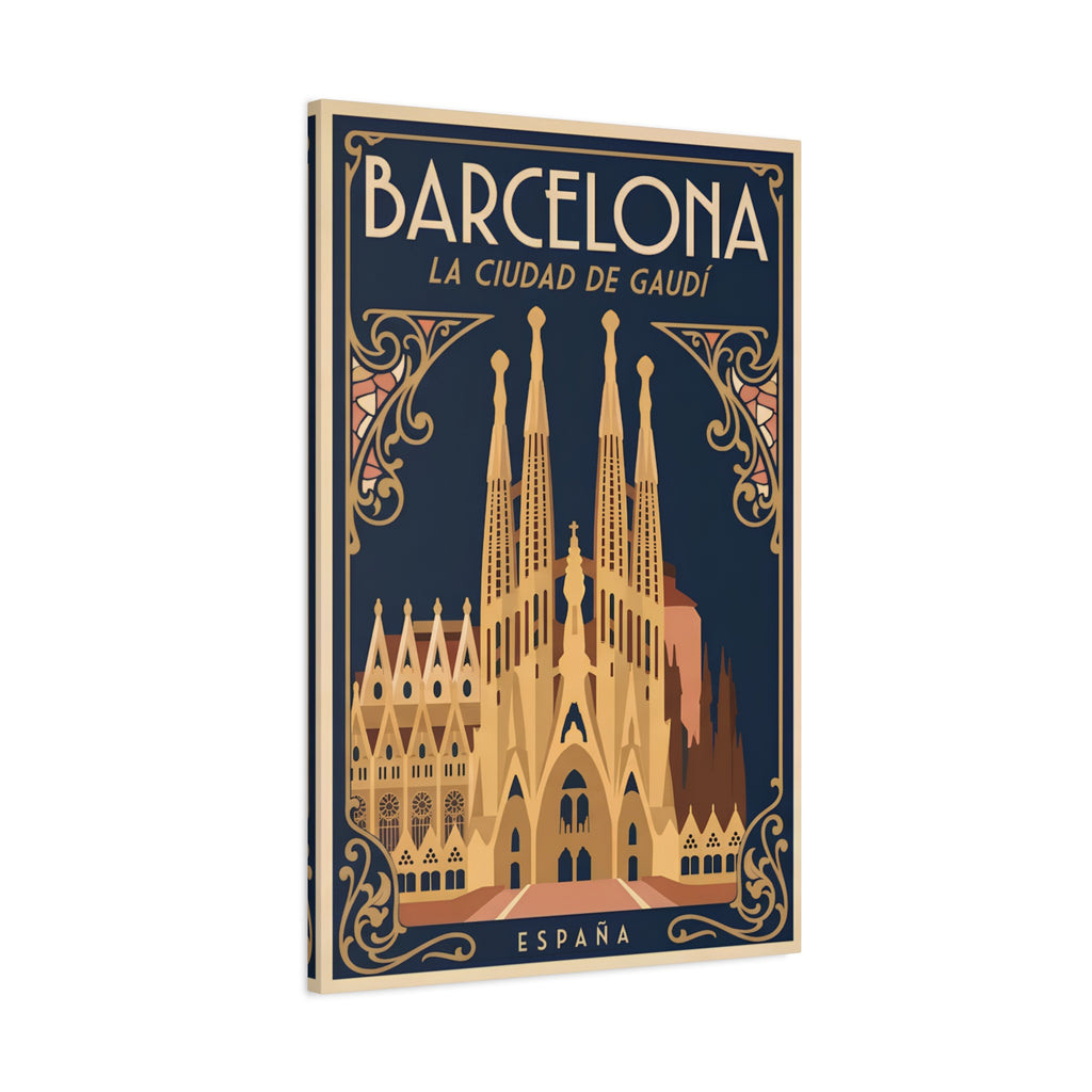 Barcelona Sagrada Família Canvas Wall Art — La Ciudad de Gaudí Travel Poster