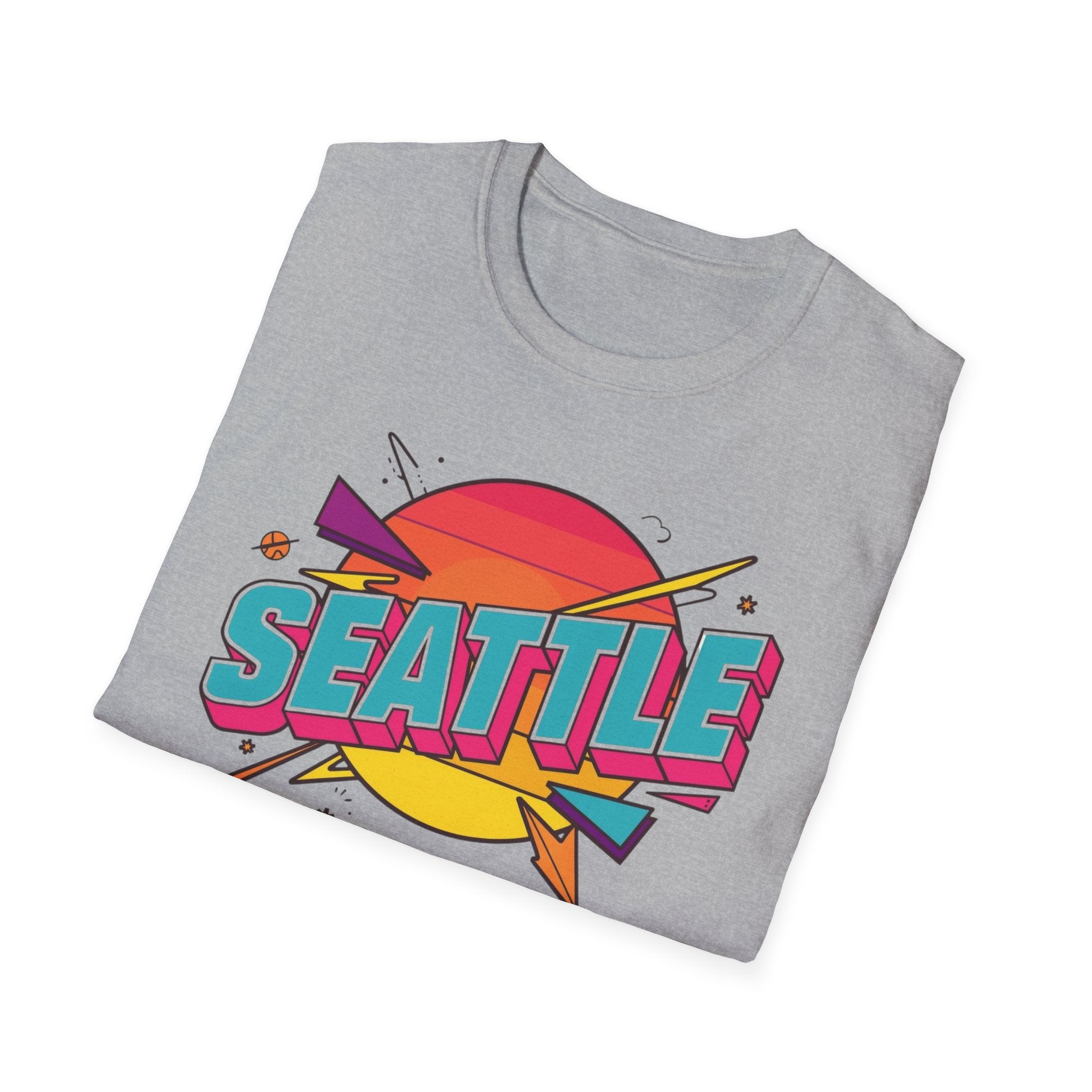 Seattle Retro Sunset T-Shirt — Vintage 80s City Graphic Tee