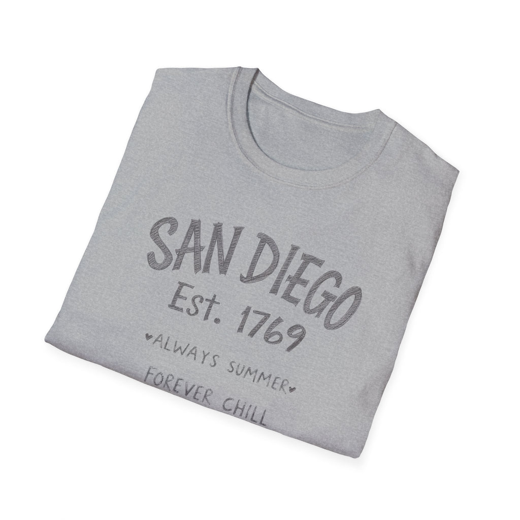 San Diego T-Shirt - "Always Summer, Forever Chill" Casual Beach Tee