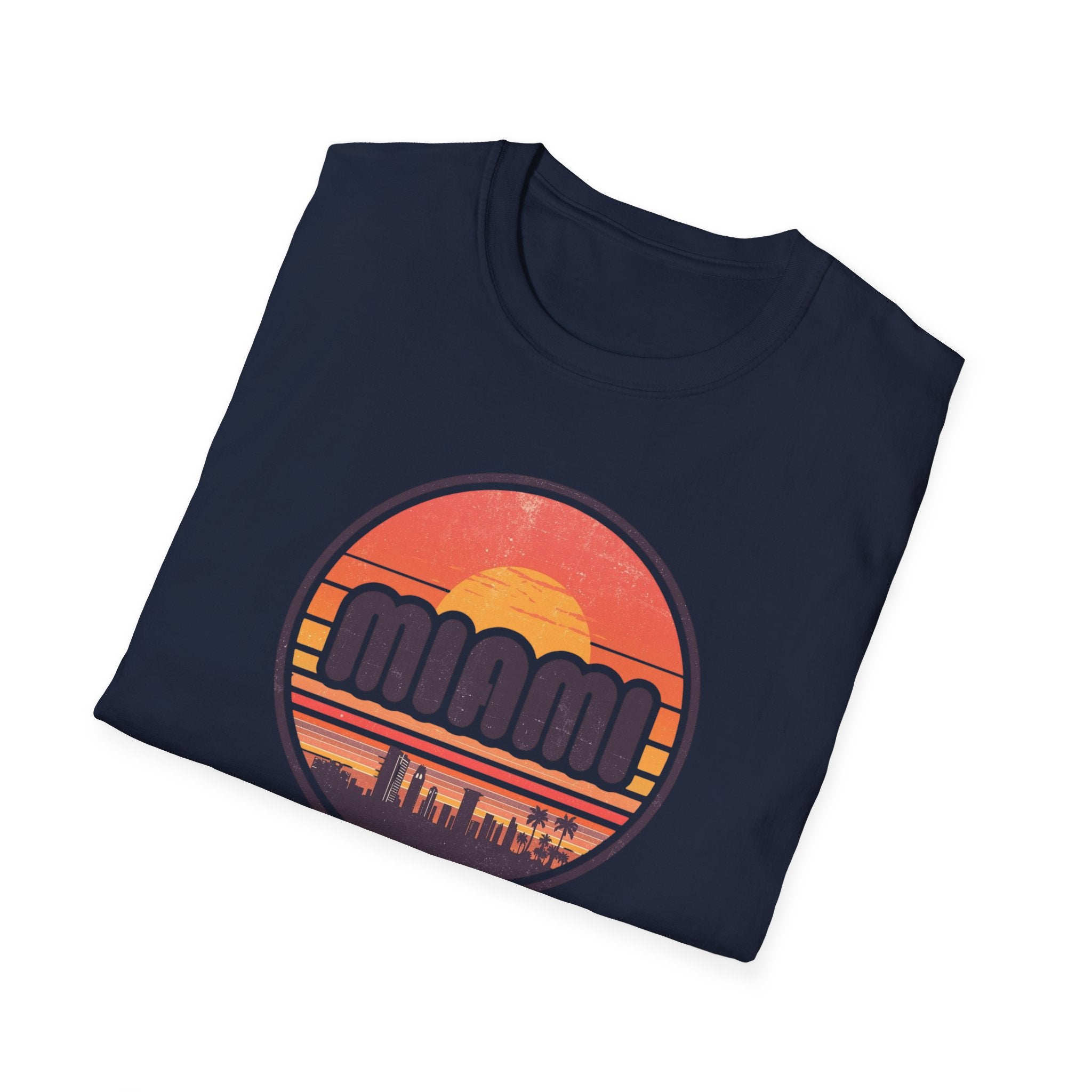 Miami Sunset T-Shirt — Retro Beach Skyline Tee