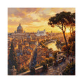 Rome Sunset Stretched Canvas – Scenic Cityscape Wall Art