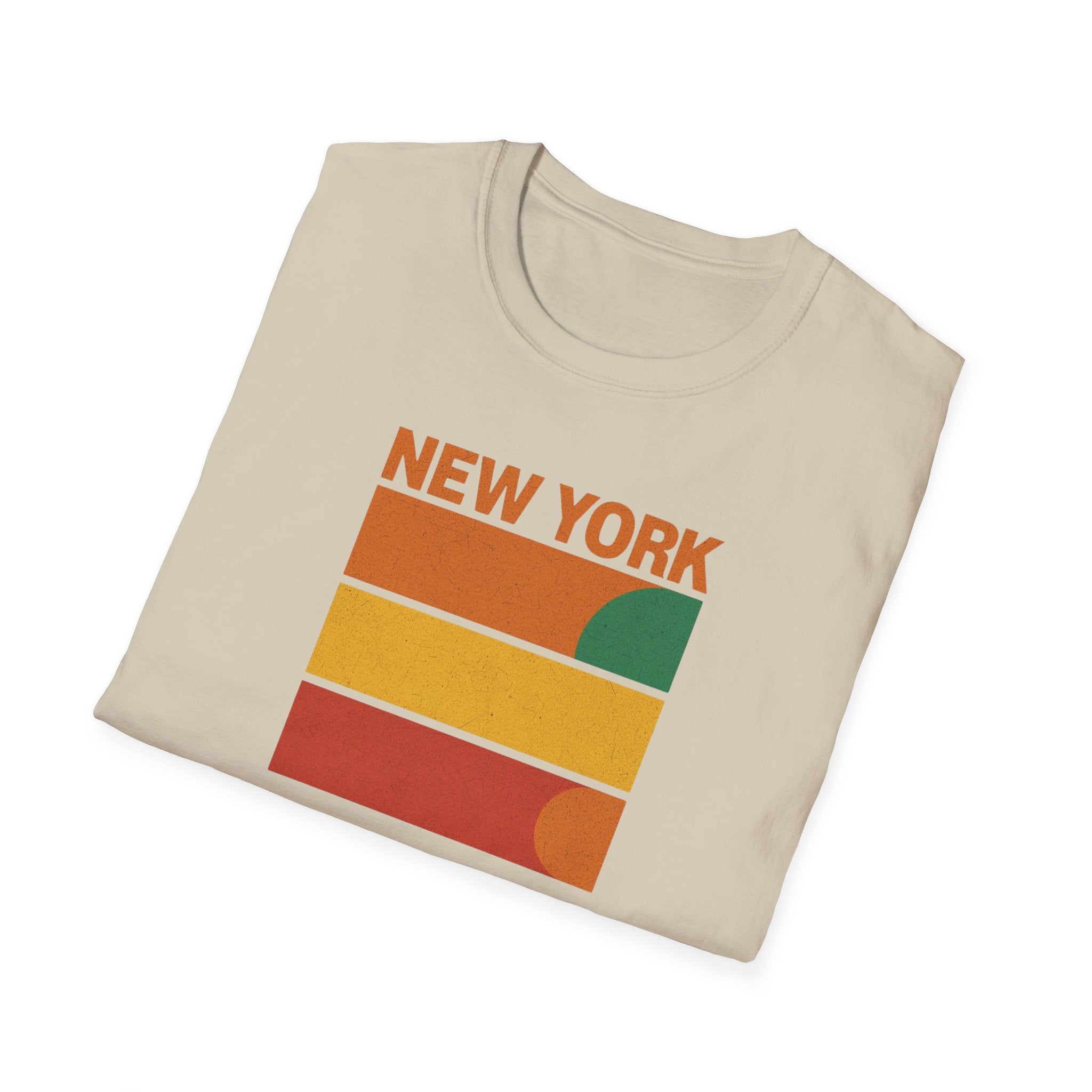 New York Sunset T-Shirt | Retro Stripes City Graphic