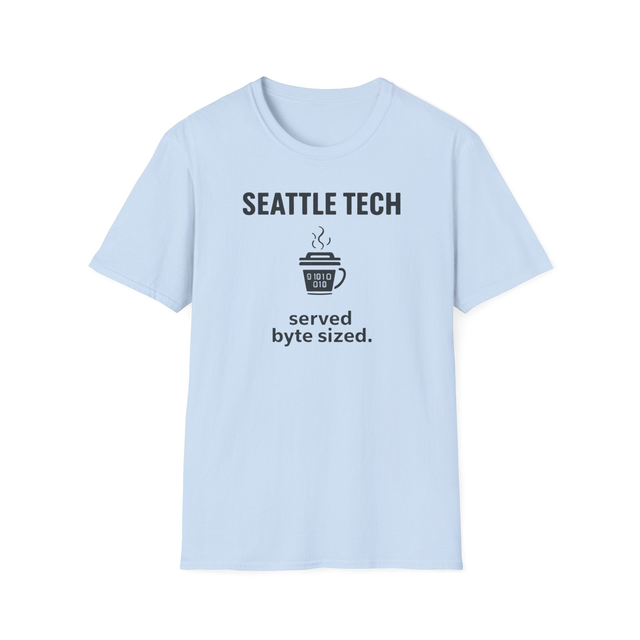 Seattle Tech T-Shirt — "Served Byte Sized" Coffee Cup Design