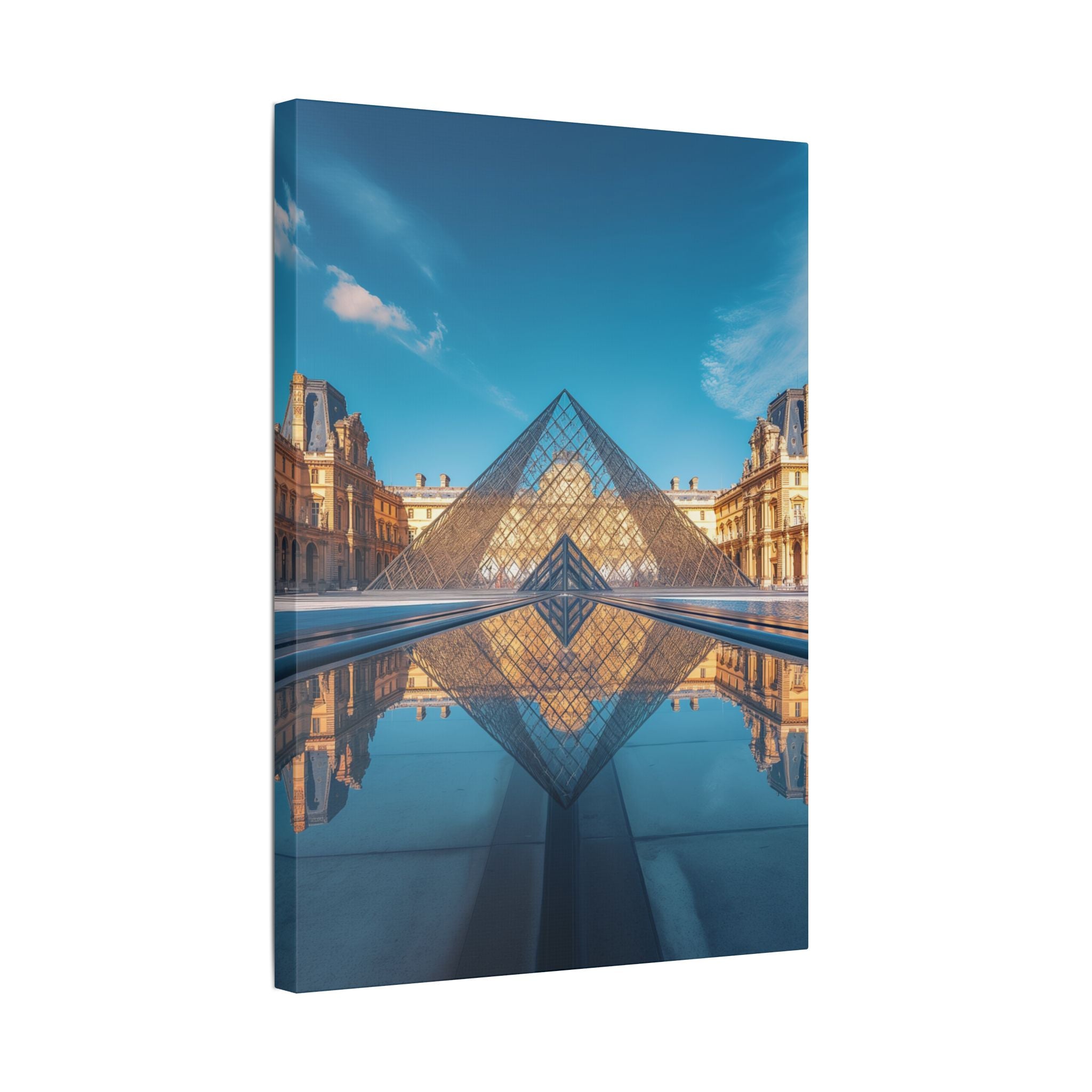 Louvre Glass Pyramid Canvas Print — Paris Travel Wall Art