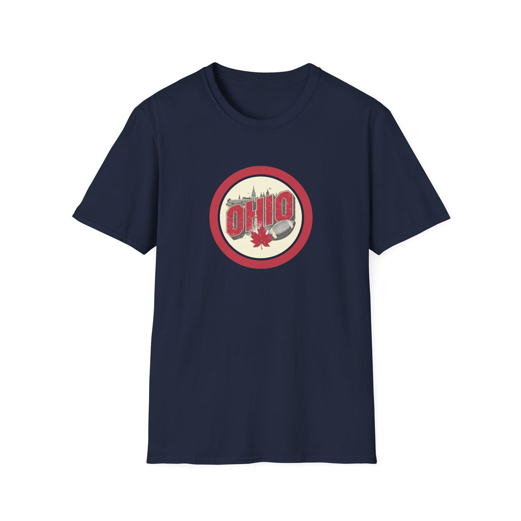 Ohio Retro Badge T-Shirt | Maple Leaf Logo