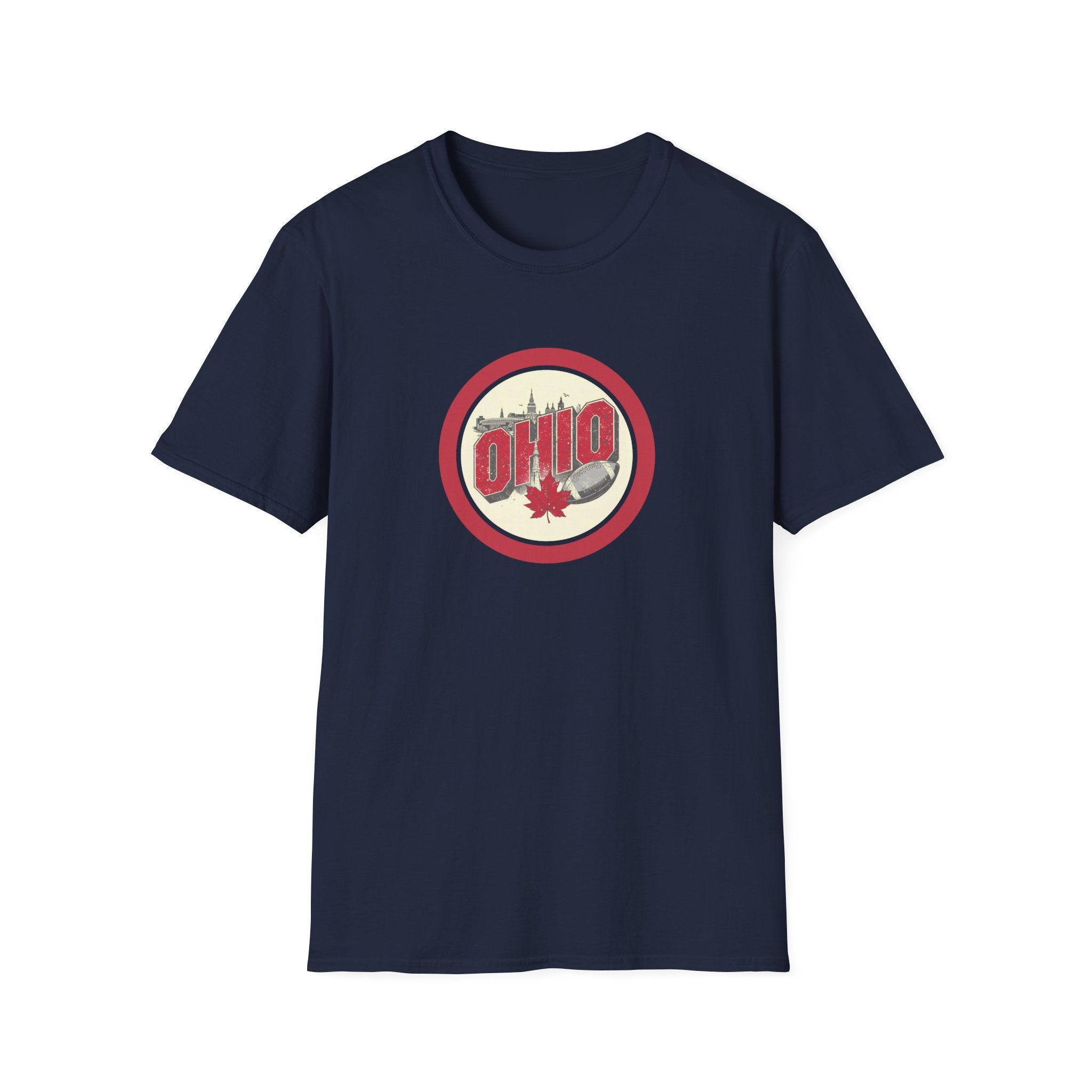 Ohio Retro Badge T-Shirt | Maple Leaf Logo