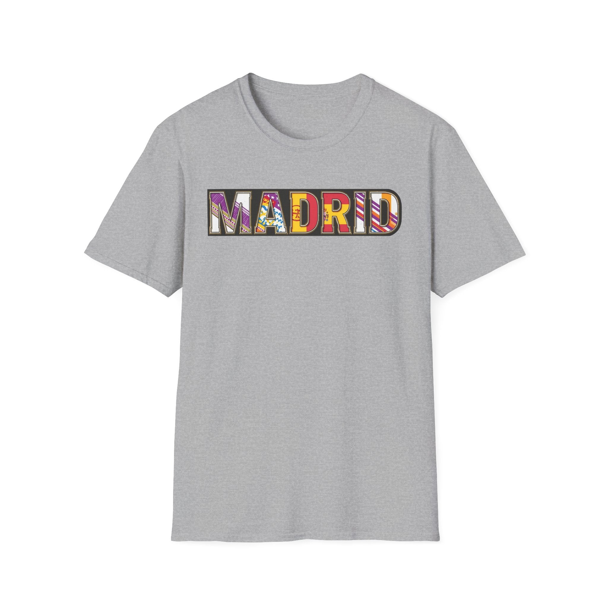 Madrid Colorful Lettering T-Shirt | City Typography Travel Shirt