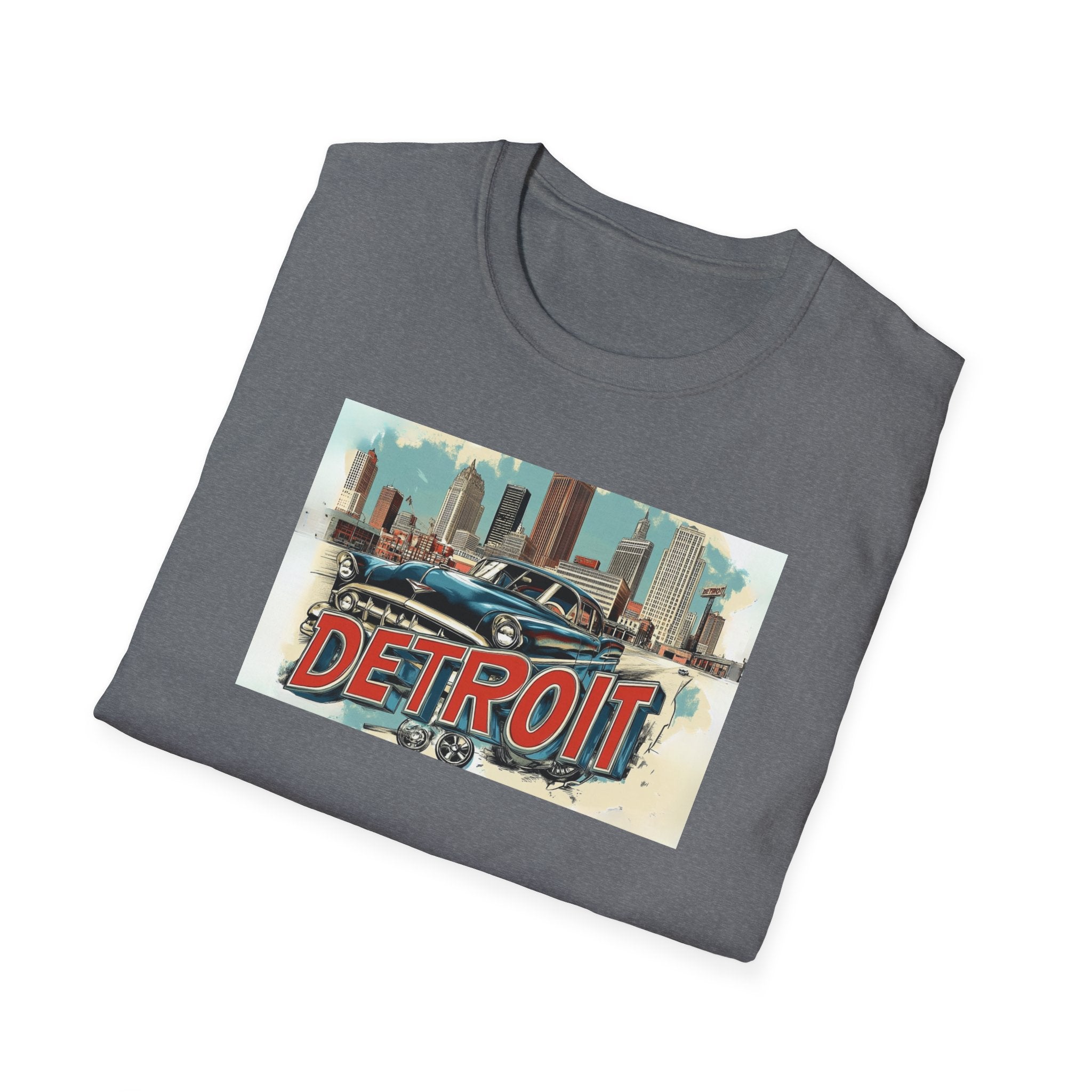 Detroit Classic Car Tee | Detroit skyline vintage graphic T-Shirt