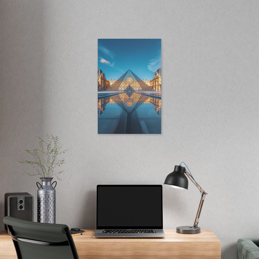 Louvre Glass Pyramid Canvas Print — Paris Travel Wall Art