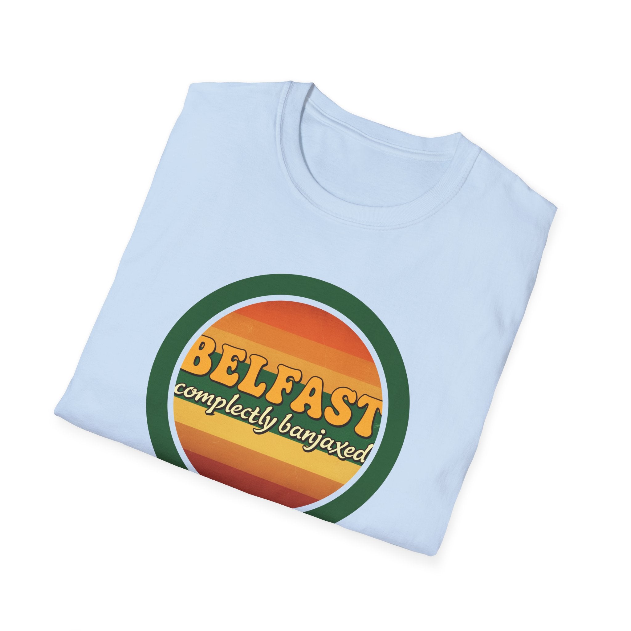 Belfast Retro Sunset T-Shirt — 'Belfast Completely Banjaxed' Vintage Graphic Tee
