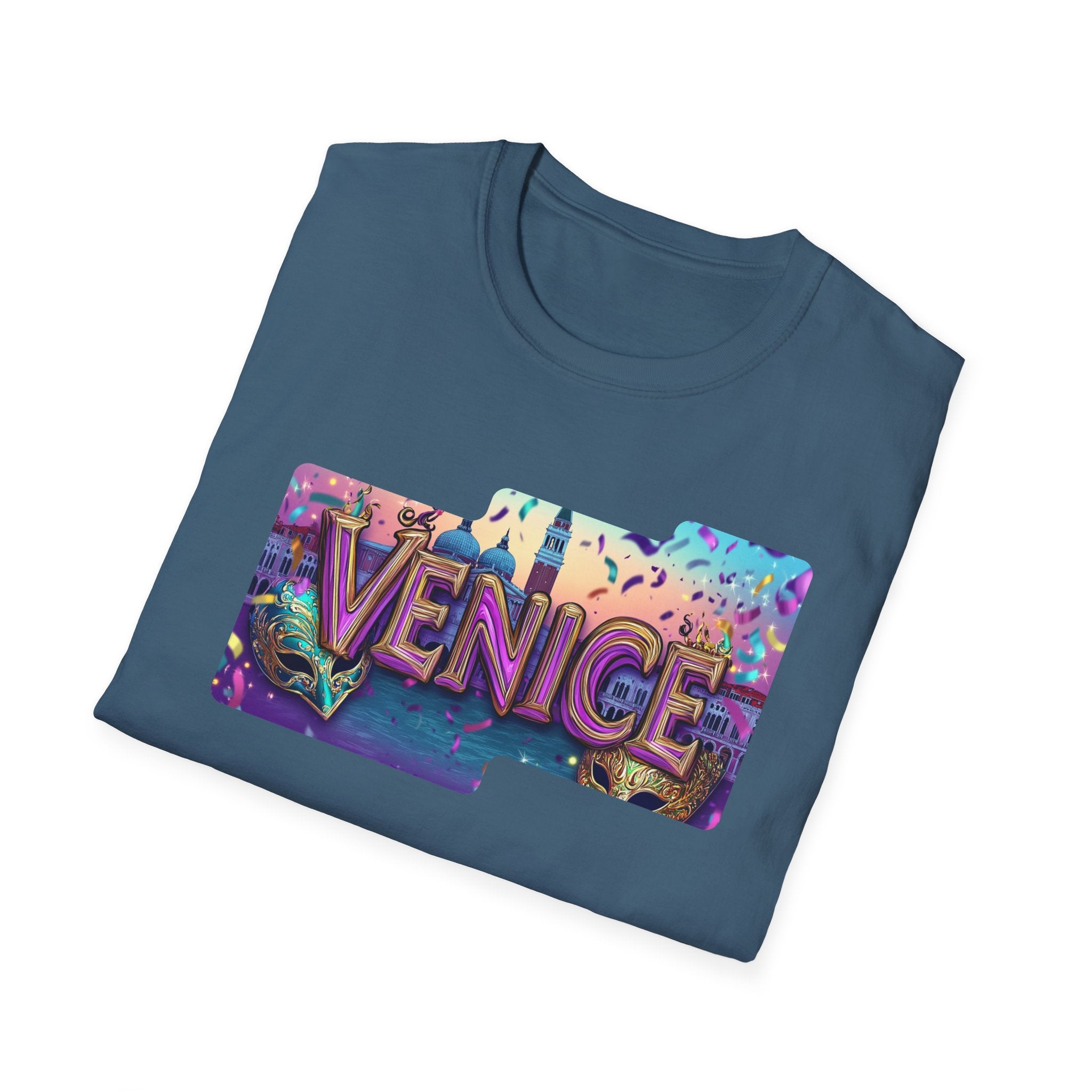 Venice Retro Neon Block T-Shirt | City Travel Souvenir