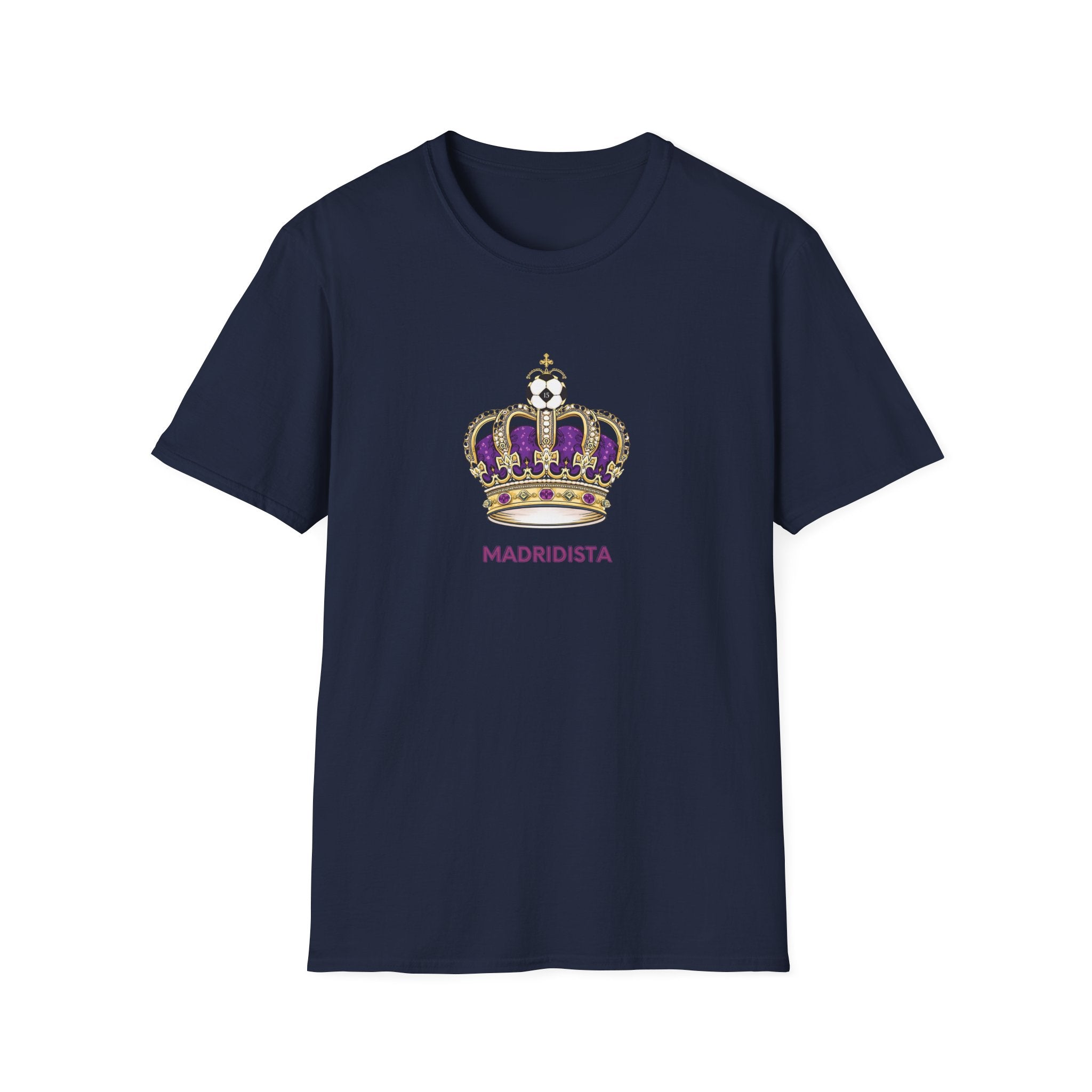 Madridista Crown T-Shirt | Soccer Fan Tee, Royal Purple Gold Crest