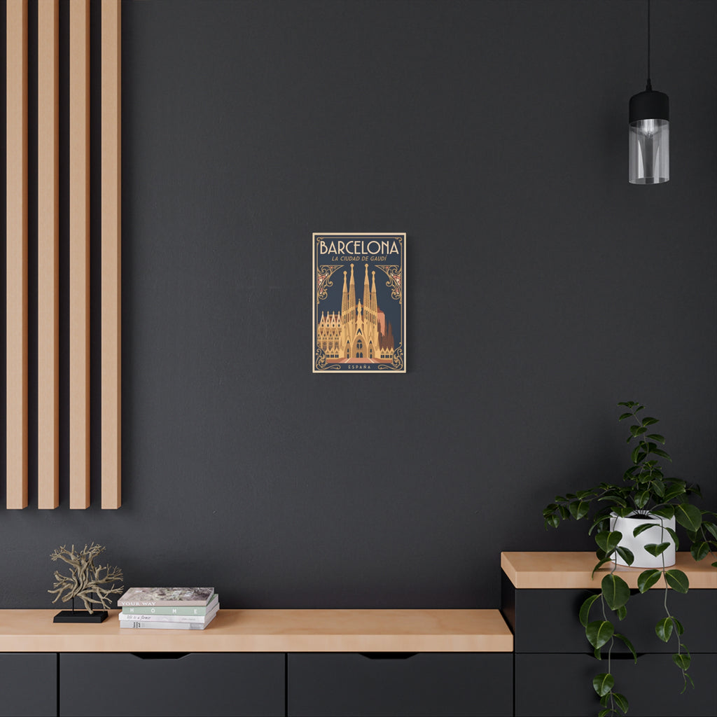 Barcelona Sagrada Família Canvas Wall Art — La Ciudad de Gaudí Travel Poster