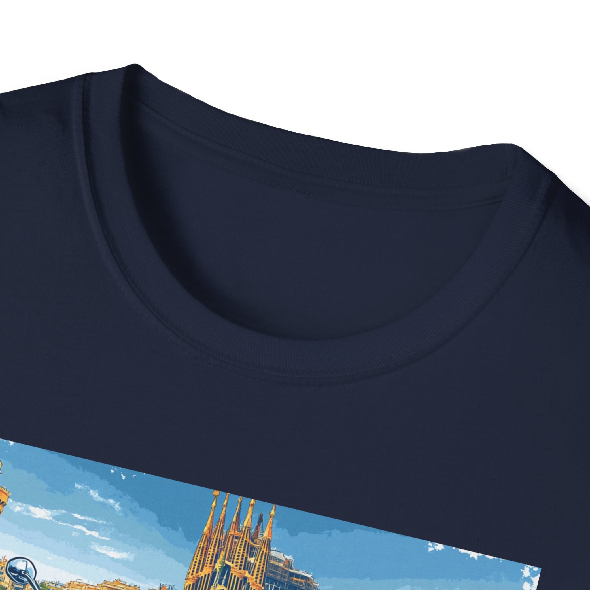 Barcelona Vintage Scooter T-Shirt | City Skyline Travel Souvenir