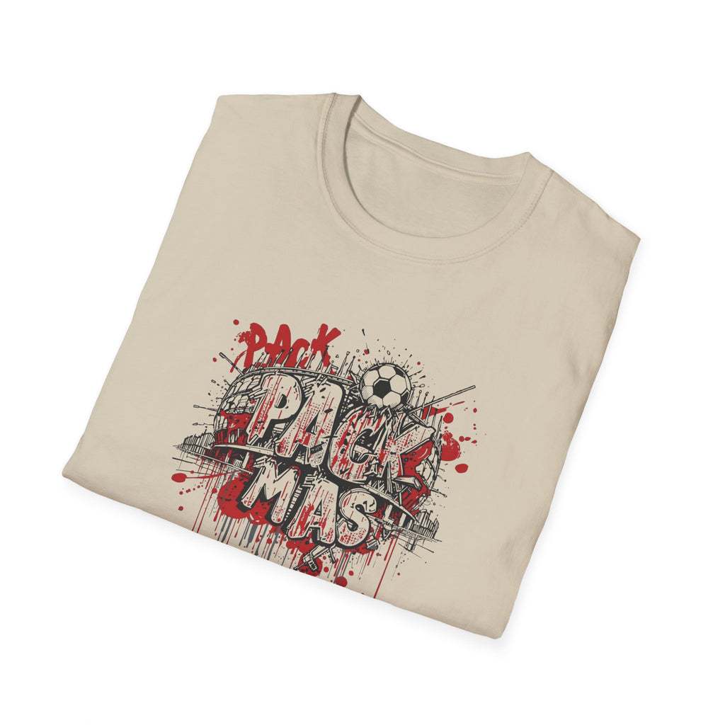 Pack Mas T-Shirt | Skull Mask Illustration, Horror Dripping Text