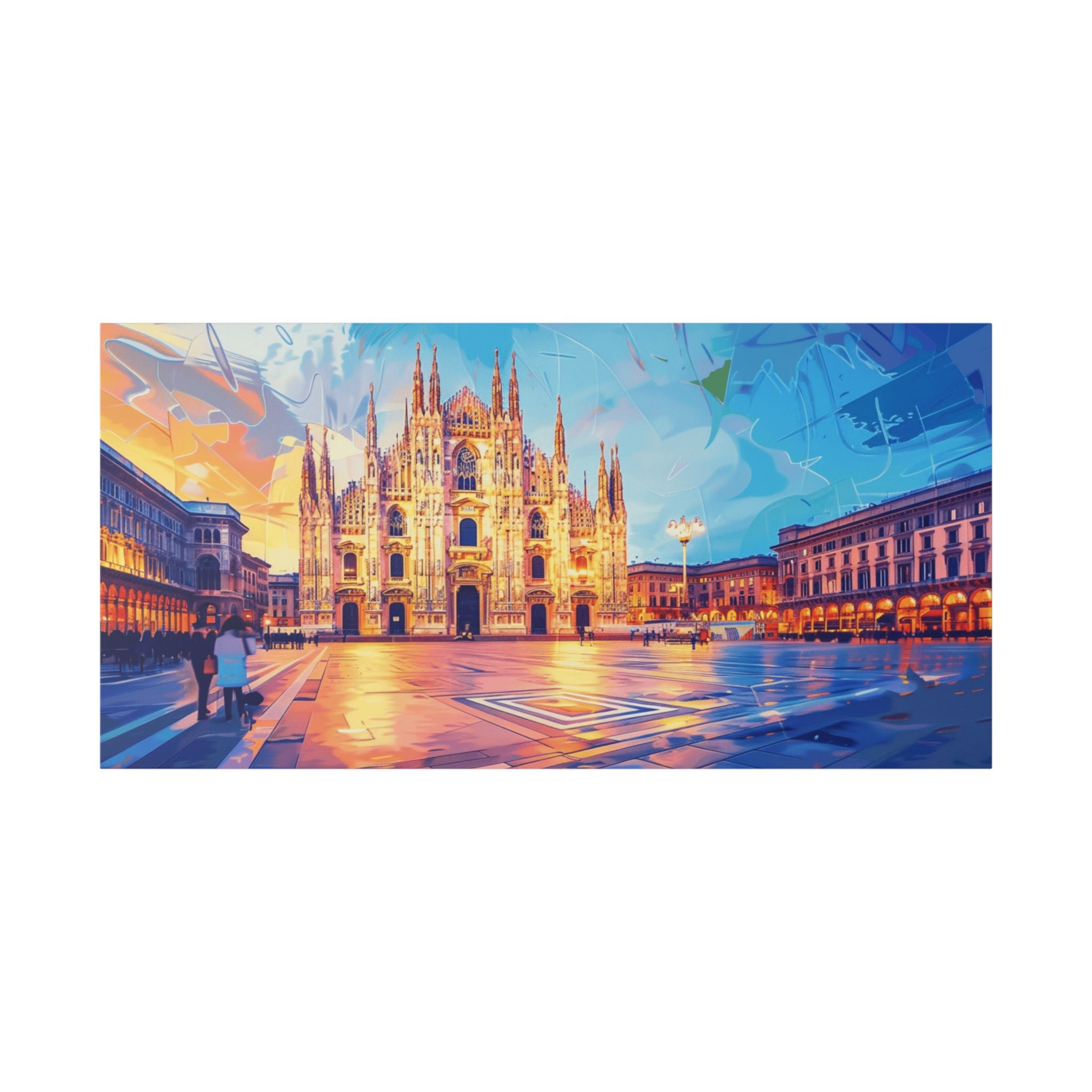 Milan Cathedral Canvas Wall Art — Colorful Duomo Stretched Canvas Print