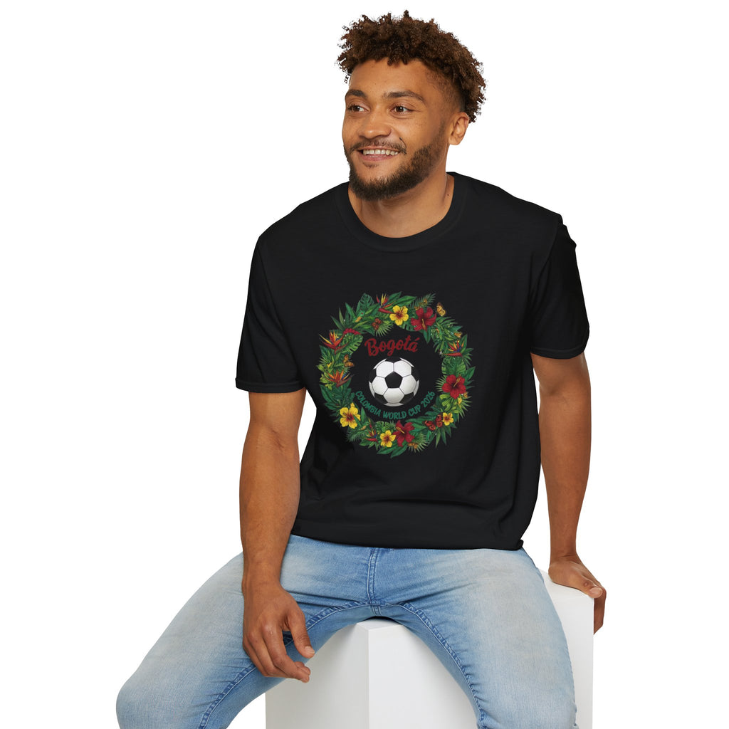 Bogotá Soccer Wreath T-Shirt — World Cup Football Holiday Tee