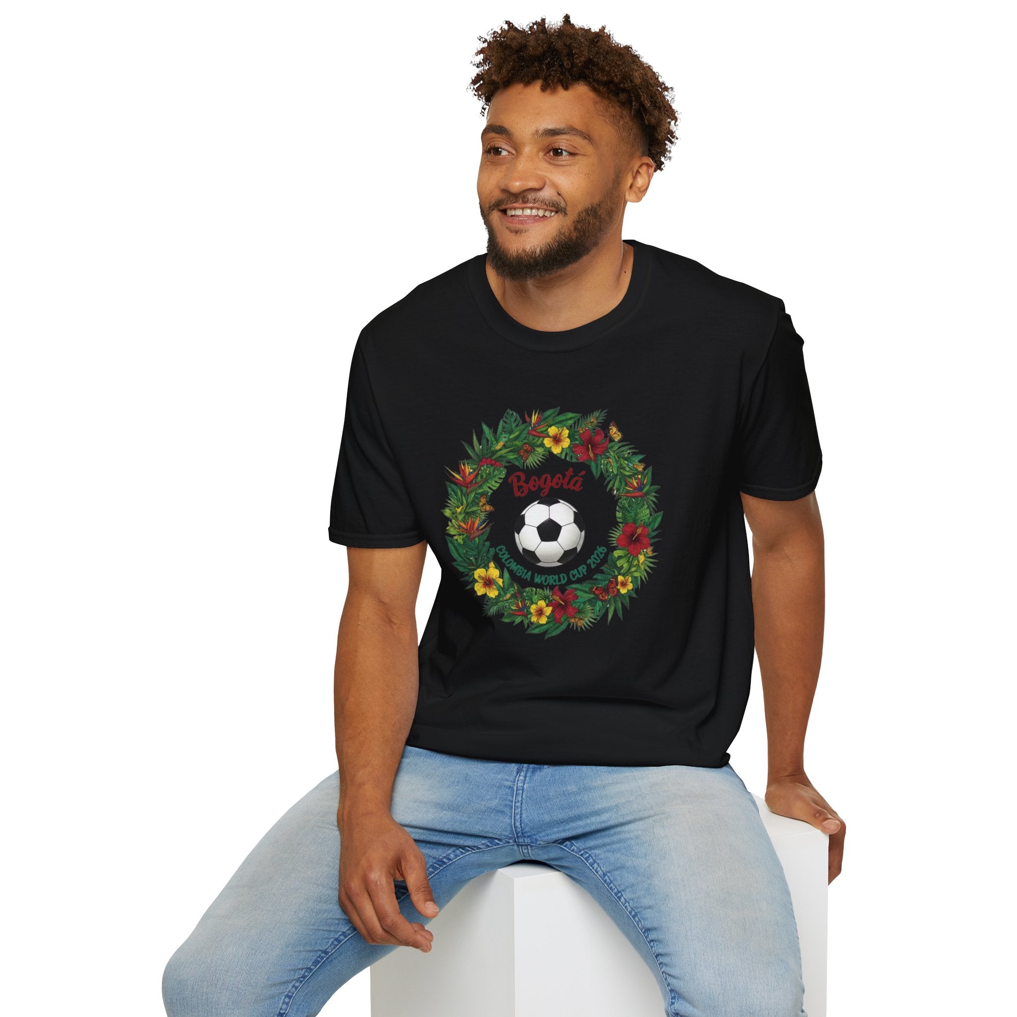Bogotá Soccer Wreath T-Shirt — World Cup Football Holiday Tee