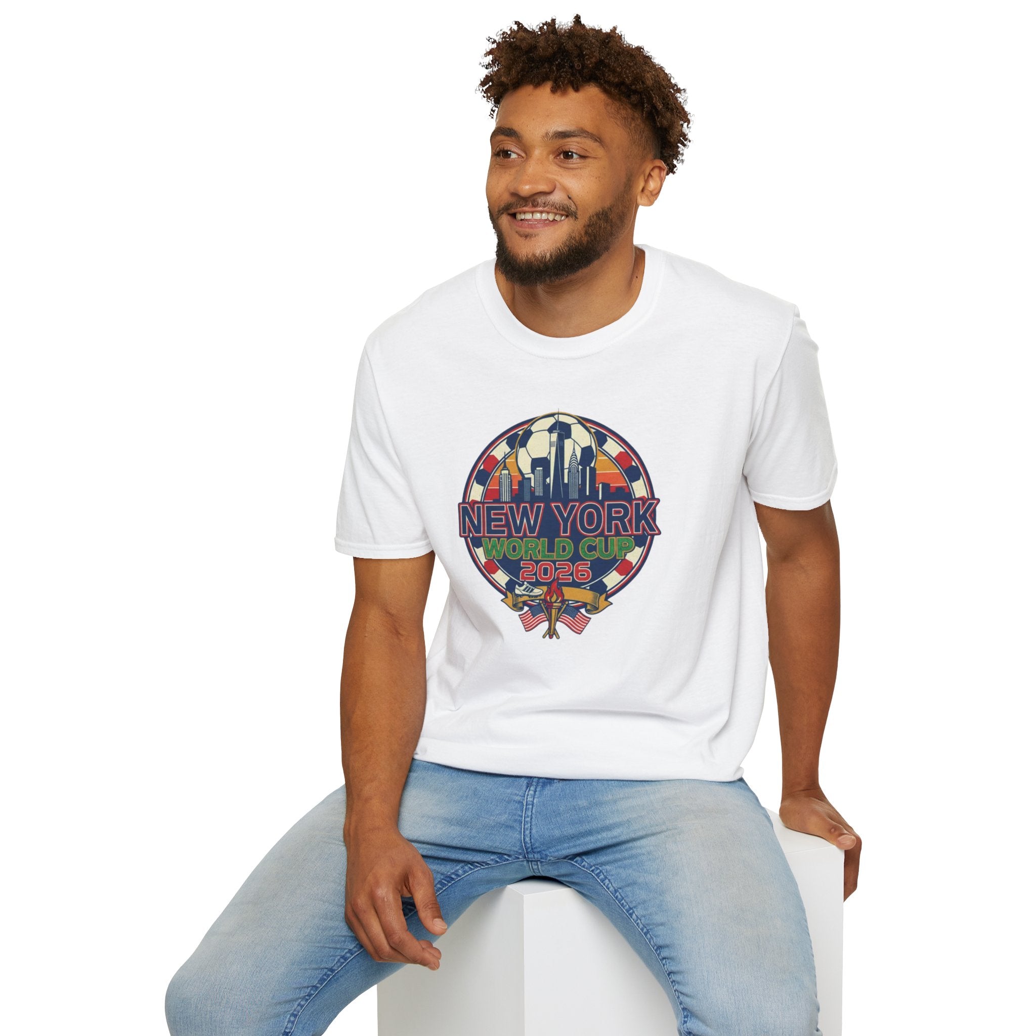 New York World Cup 2026 T-Shirt — Retro City Skyline Soccer Tee