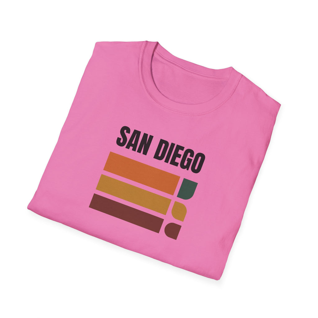 San Diego Retro Stripes T-Shirt | Vintage Sunset City Design