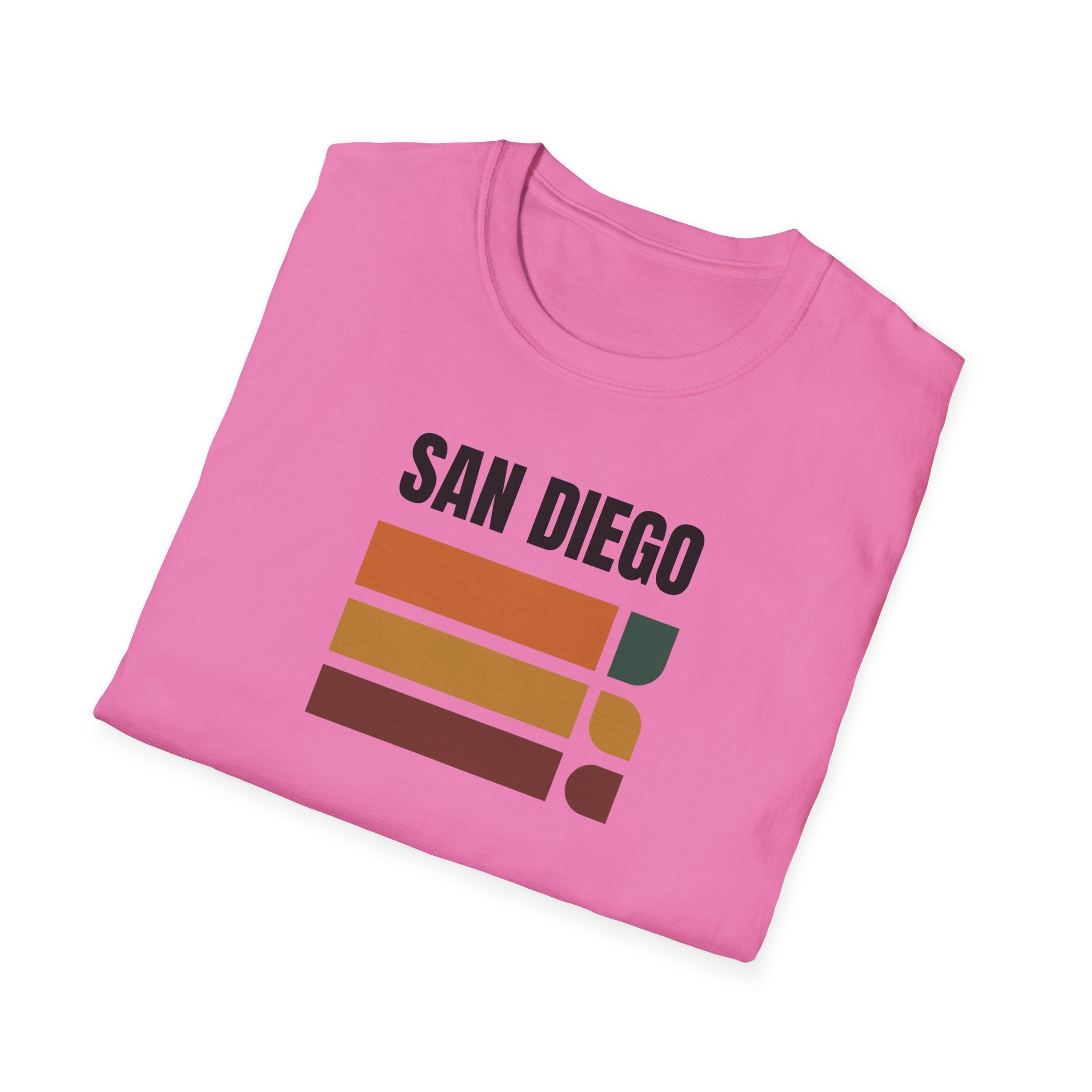 San Diego Retro Stripes T-Shirt | Vintage Sunset City Design