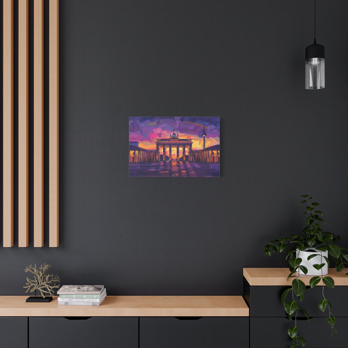 Brandenburg Gate Sunset Canvas — Colorful Berlin Landmark Wall Art