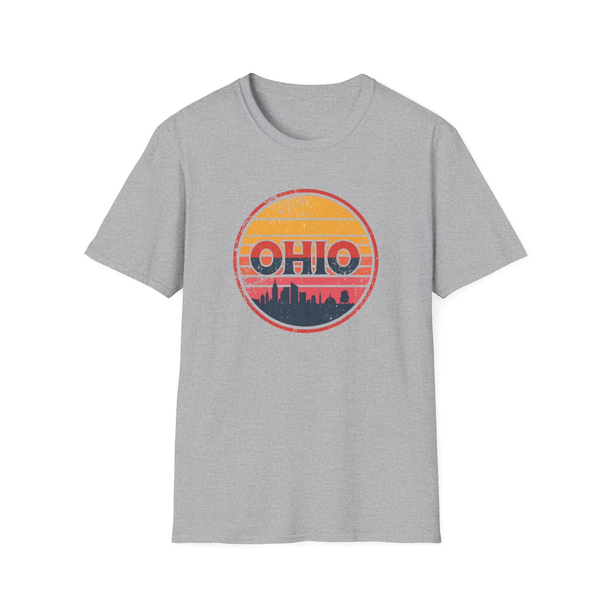 Ohio Retro Sunset T-Shirt — Vintage State Skyline Tee