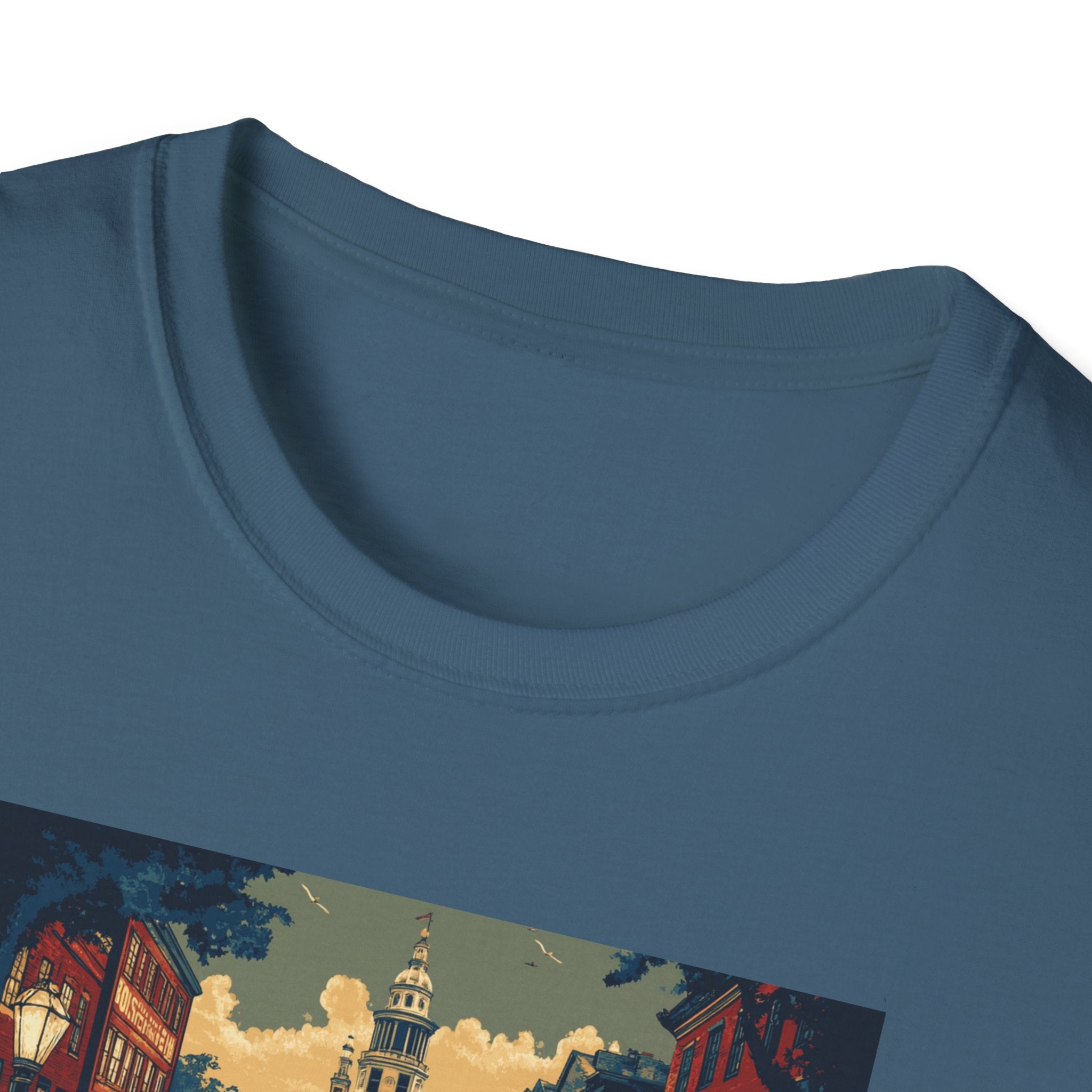 Boston Vintage Postcard T-Shirt | City Skyline, Retro Travel Art