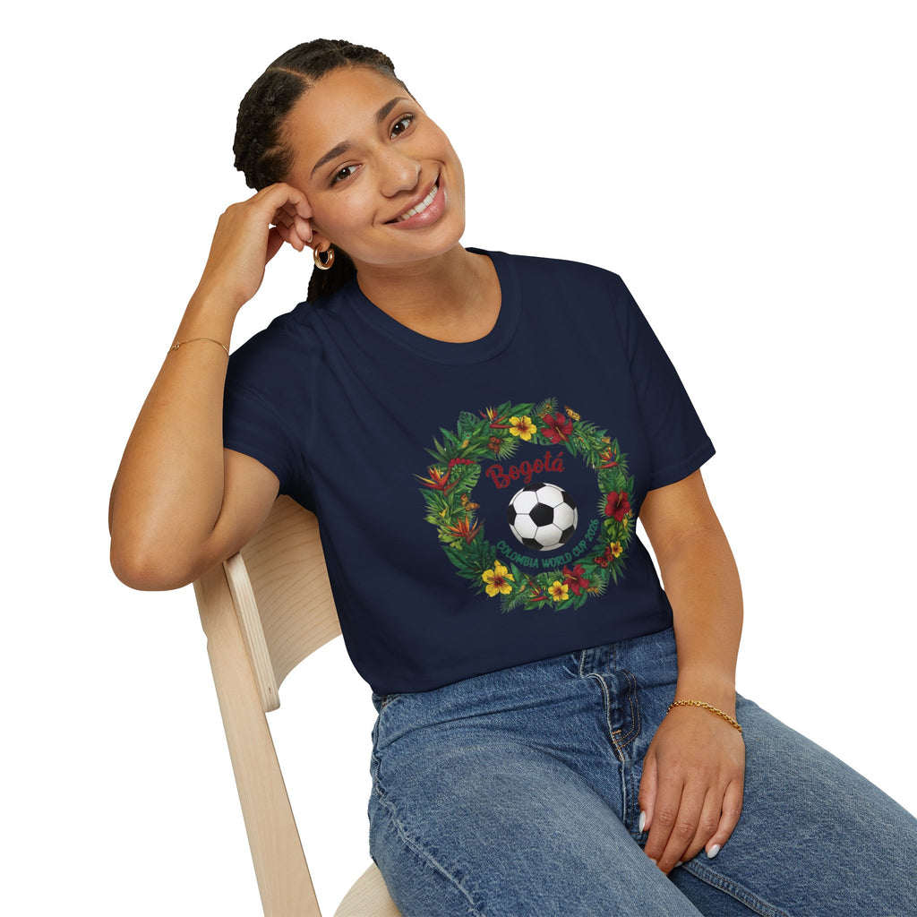 Bogotá Soccer Wreath T-Shirt — World Cup Football Holiday Tee