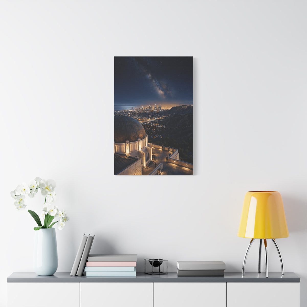 Canvas Wall Art — Griffith Observatory Night Skyline with Milky Way - Los Angeles