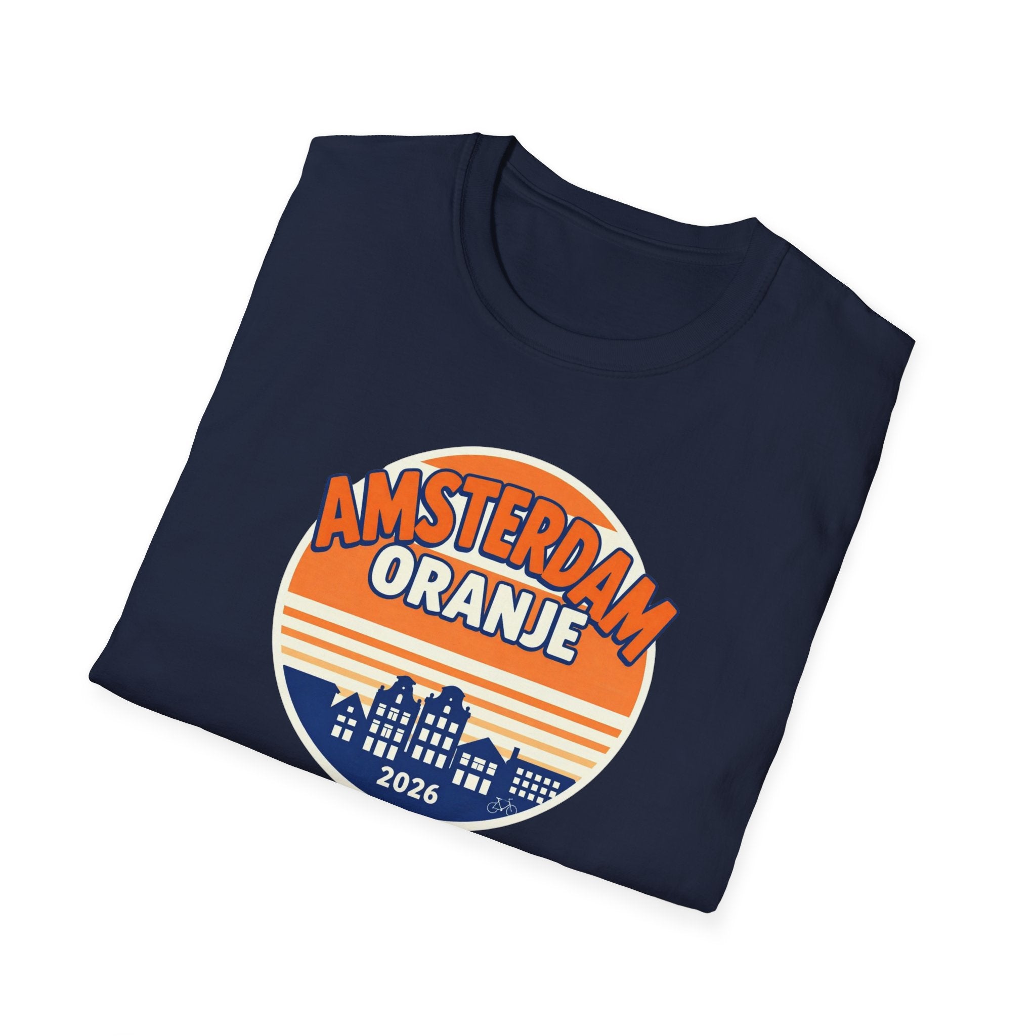 Amsterdam Oranje Vintage Skyline T-Shirt — 2026 Dutch Pride Tee