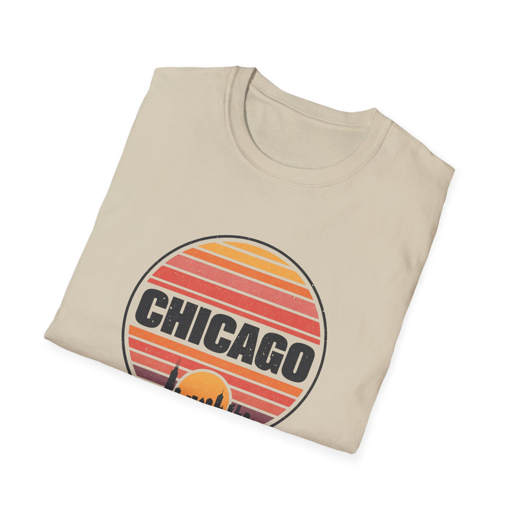 Chicago Vintage Sunset T-Shirt — Retro City Skyline Tee