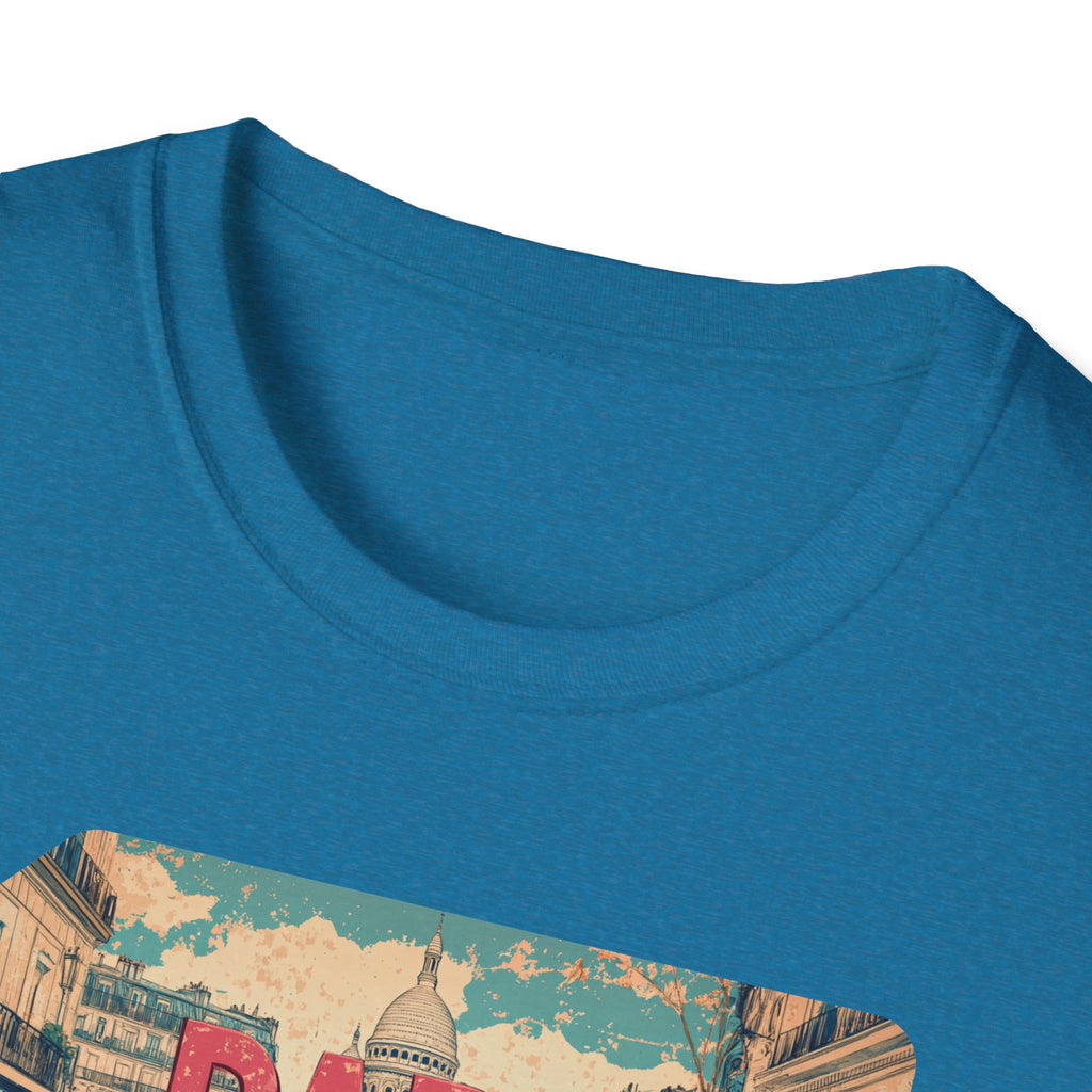 Paris Retro Street Scene T-Shirt | Vintage Parisian Graphic