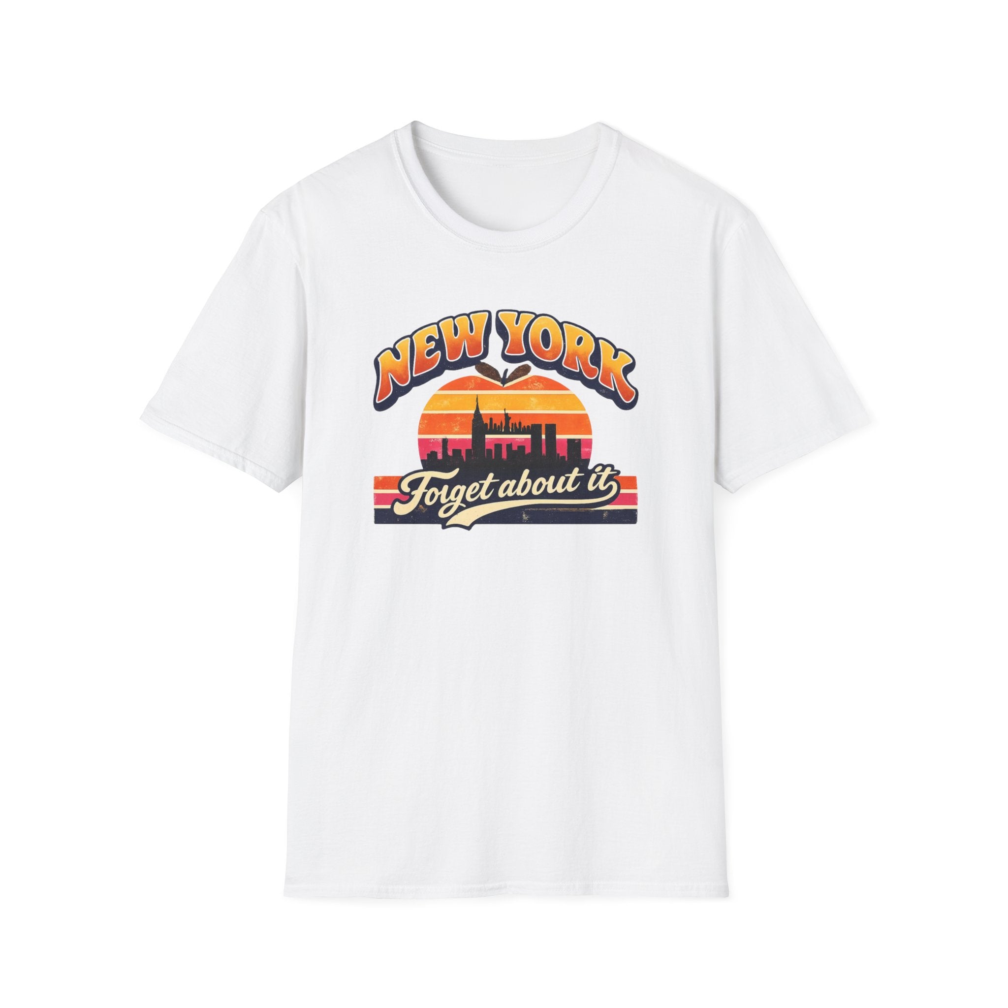 New York "Forget About It" Retro Sunset T-Shirt
