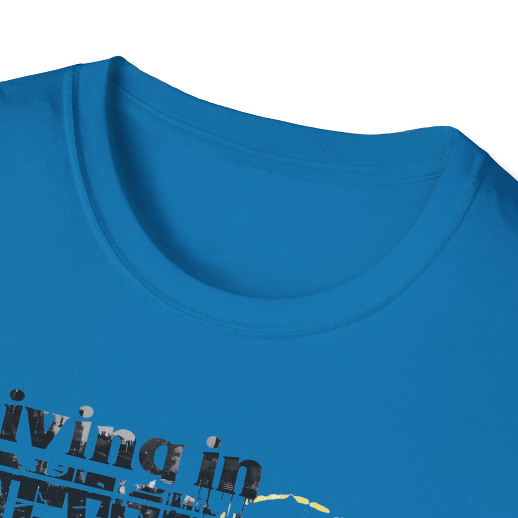 New York Skyline T-Shirt — 'Living in New York' Urban Watercolor Tee
