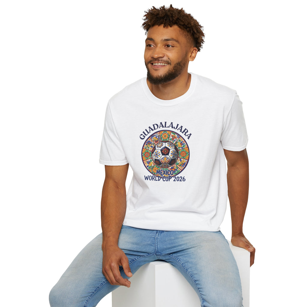 Guadalajara Mexico World Cup 2026 Soccer T-Shirt — Colorful Aztec Ball Design