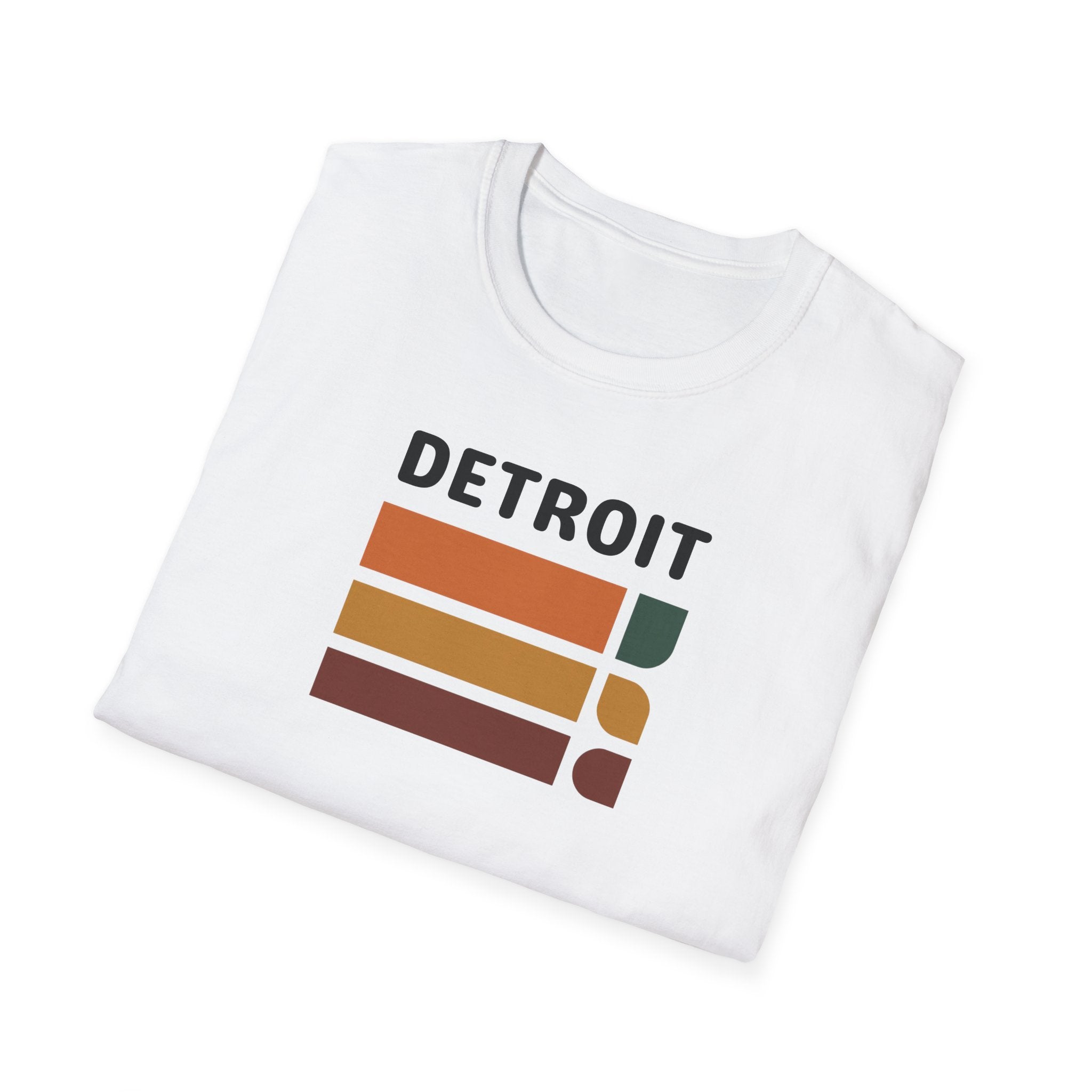 Detroit Retro Stripes T-Shirt | City Logo, Vintage Color Bars