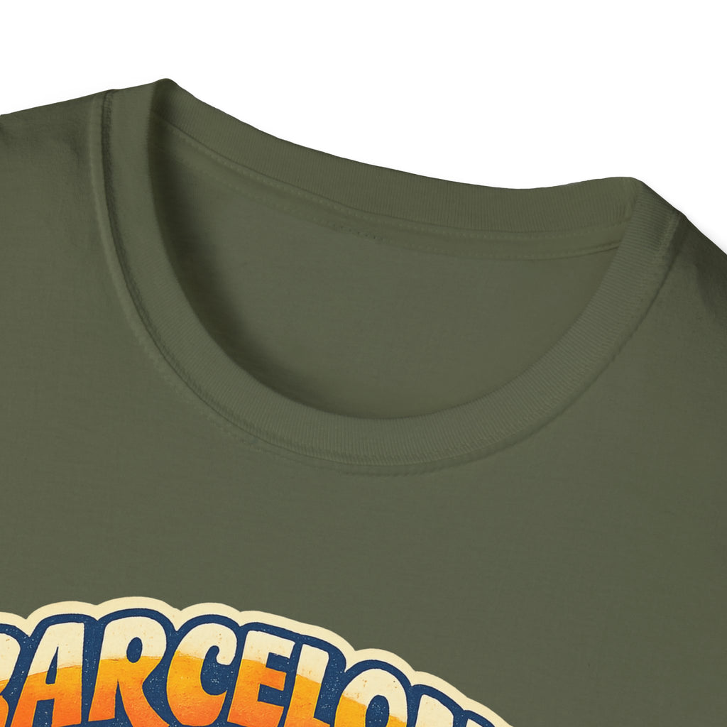 Barcelona Sunset Graphic T-Shirt — "Barcelona Más que un sueño" Vintage Beach Tee