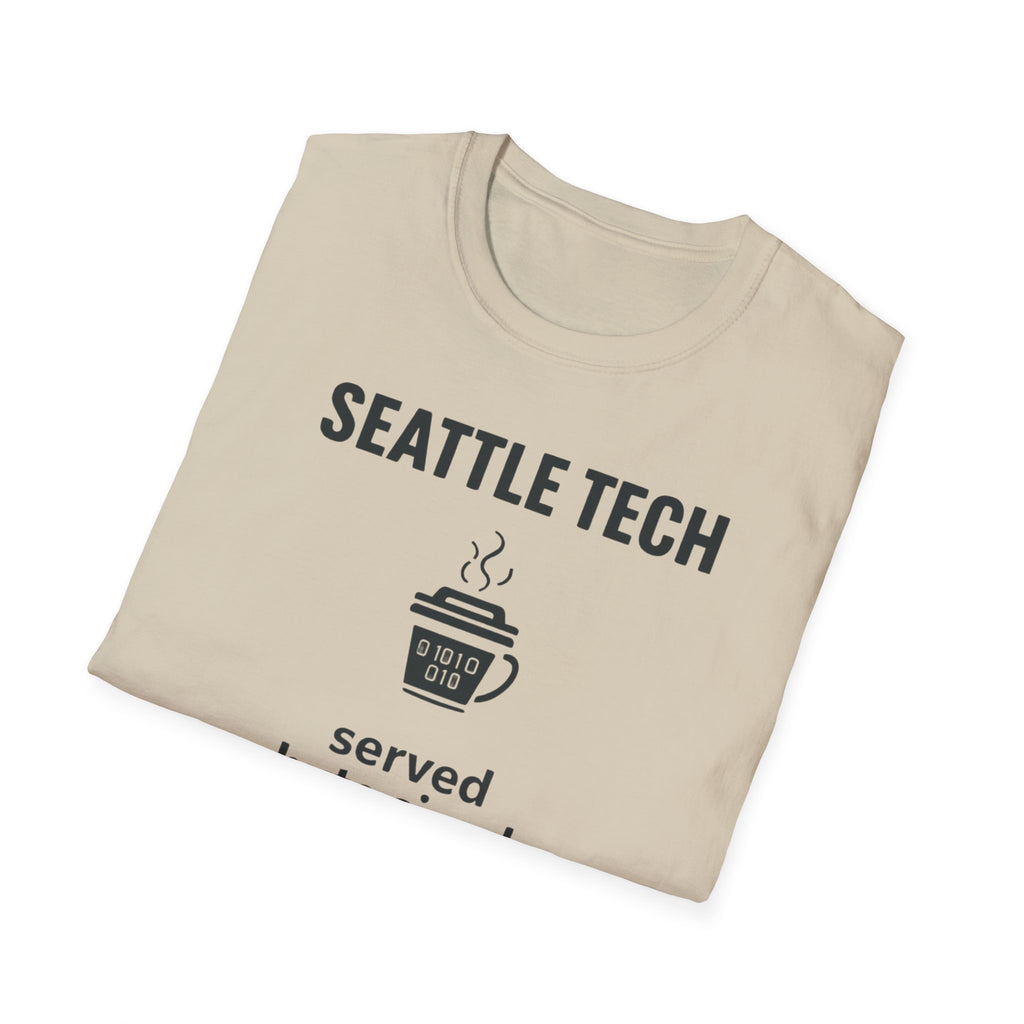 Seattle Tech T-Shirt — "Served Byte Sized" Coffee Cup Design