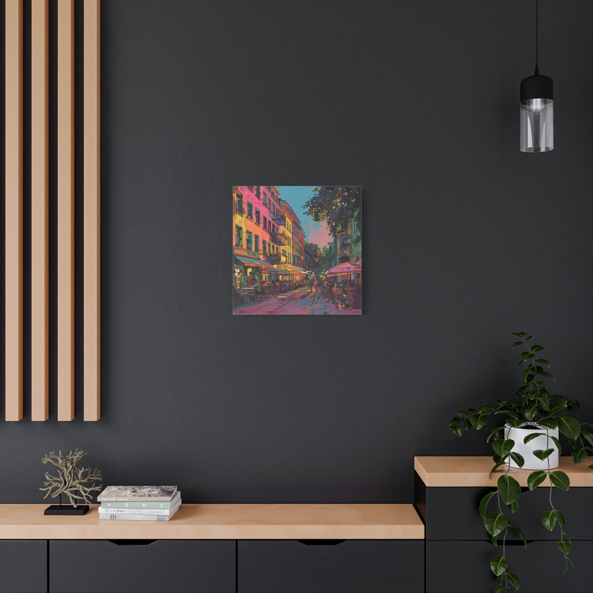 Berlin Kreuzberg neighbourhood - Vibrant European Street Cafe Canvas