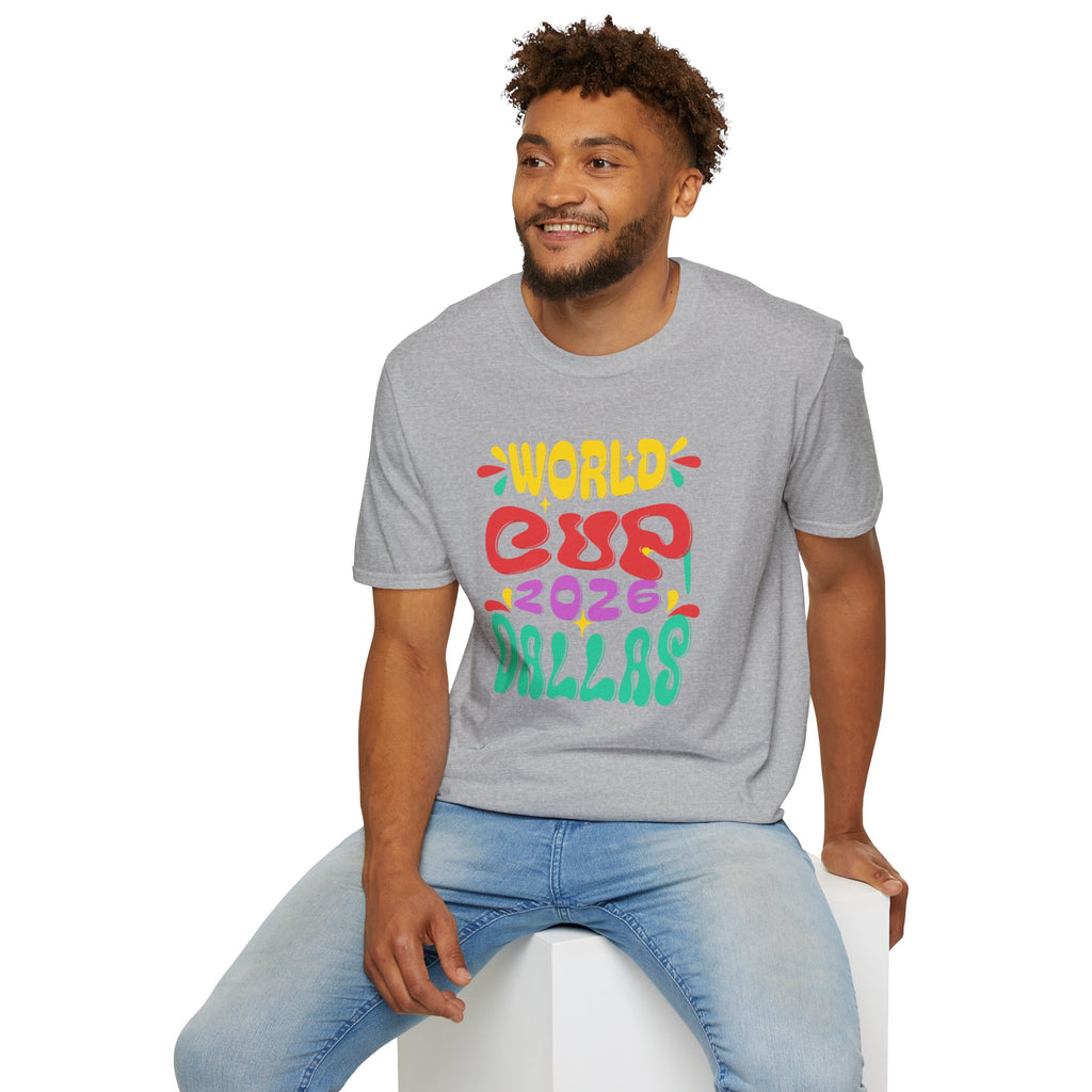World Cup 2026 Dallas T-Shirt — Colorful Retro Soccer Fan Tee