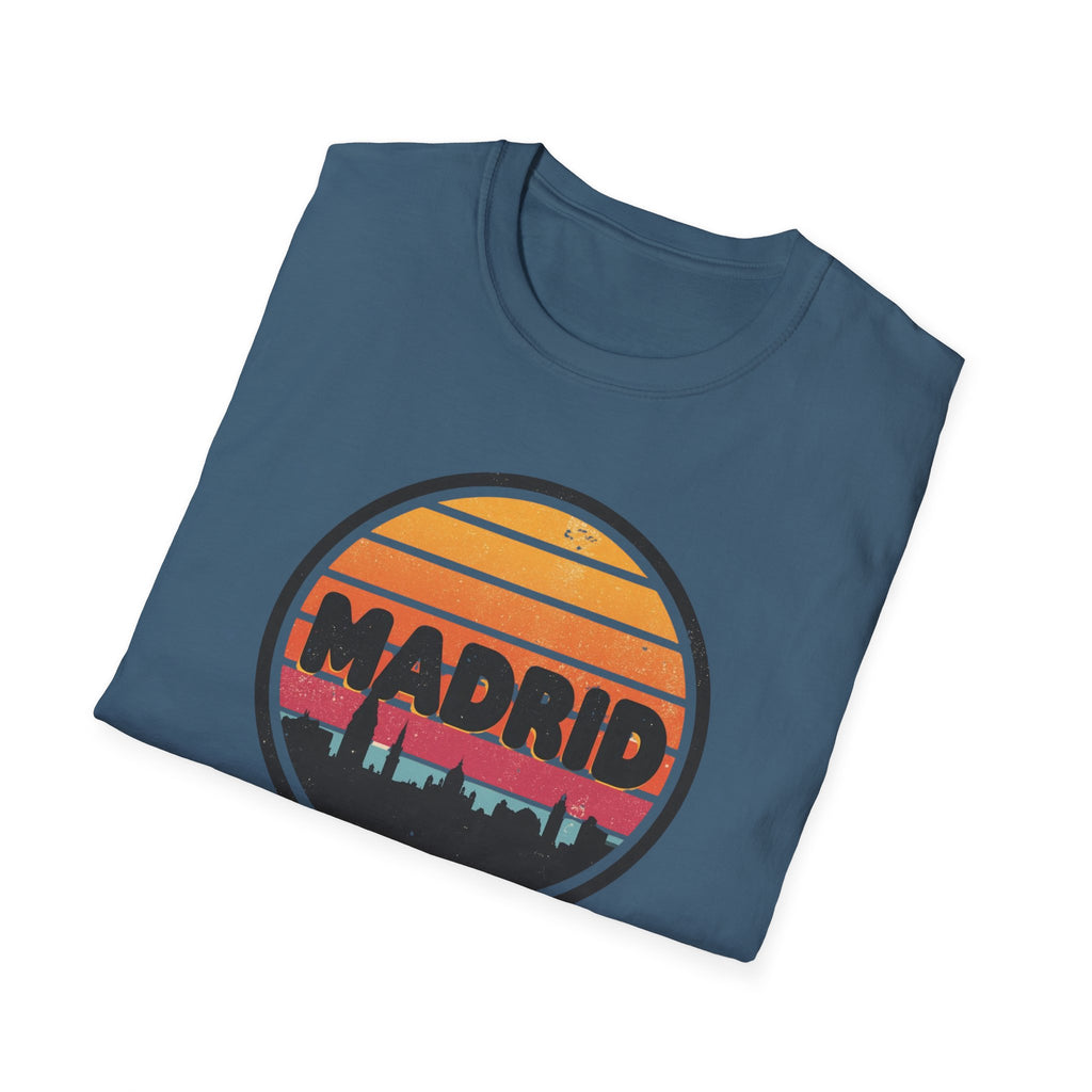 Madrid Skyline T-Shirt — Vintage Sunset Cityscape Tee