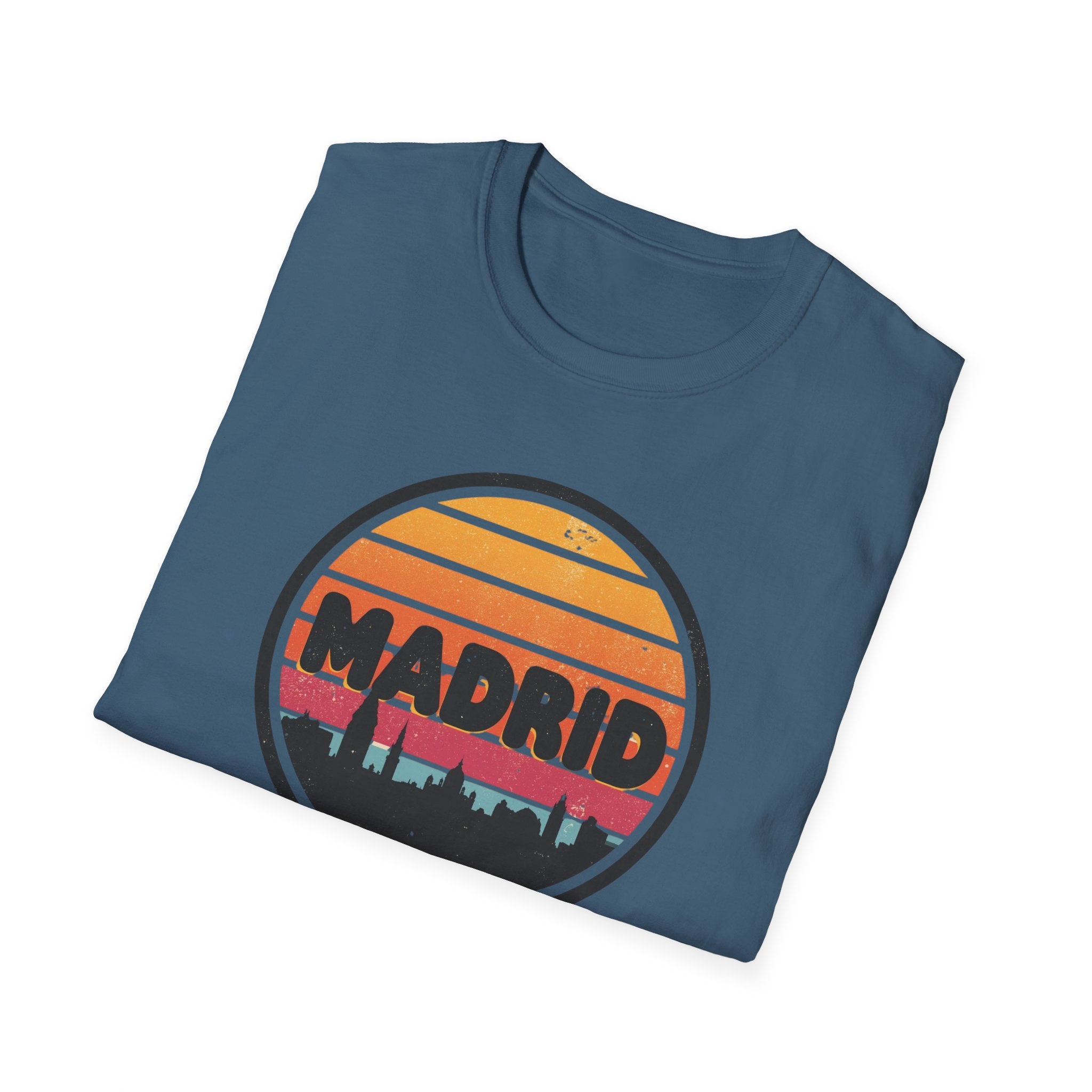 Madrid Skyline T-Shirt — Vintage Sunset Cityscape Tee