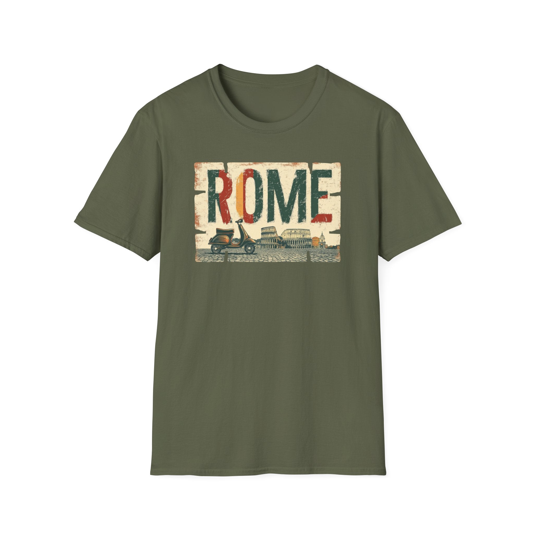 Vintage Rome Graphic T-Shirt | Italian Travel Retro Skyline