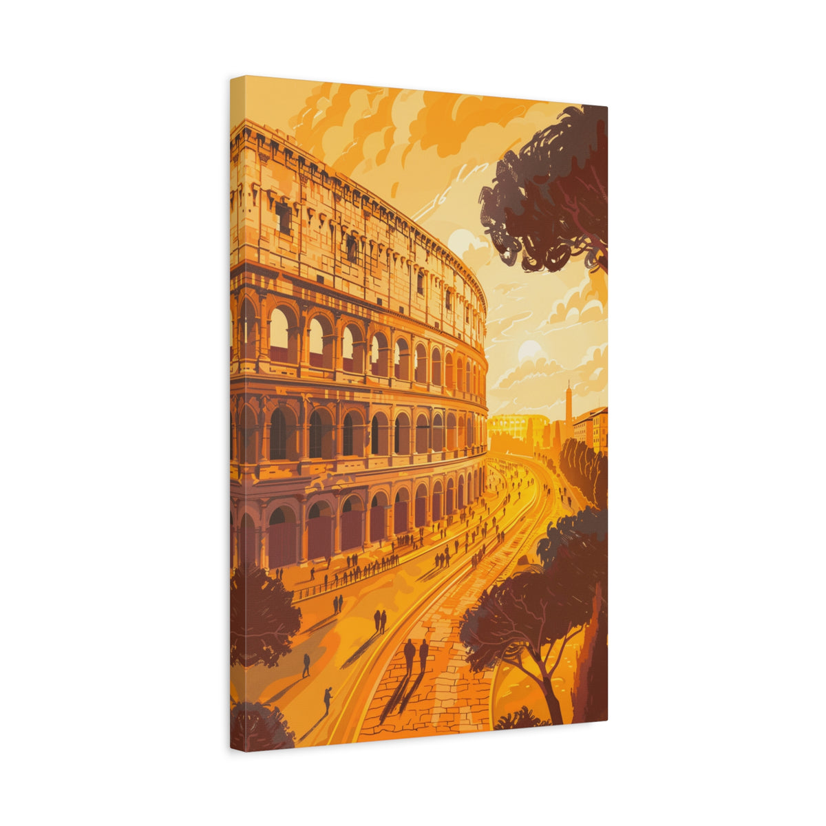 Colosseum Sunset Canvas Art — Rome Travel Wall Decor