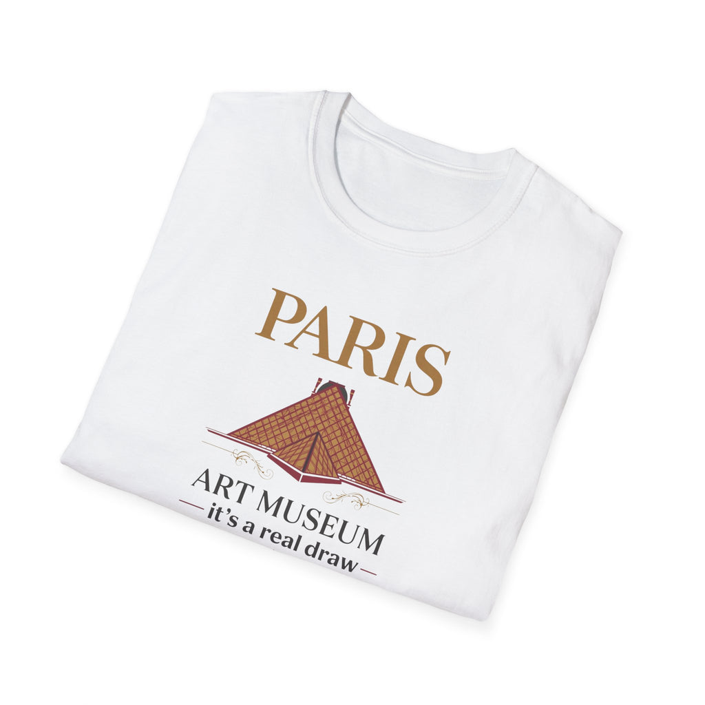Paris Art Museum T-Shirt – 'It's a Real Draw' Louvre Pyramid Graphic Tee